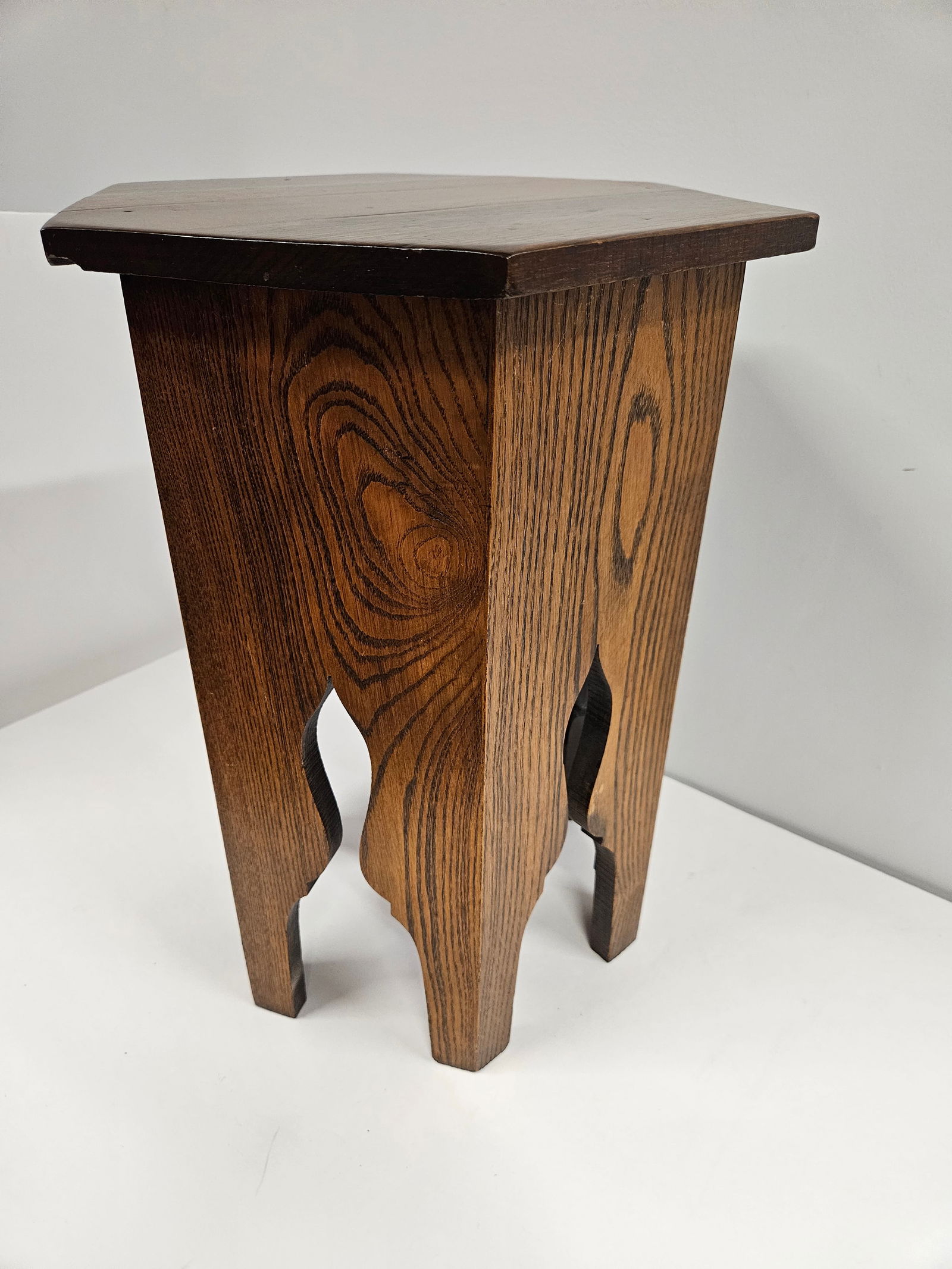 Arts and Crafts Hexagonal Side Table Plant Stand - 8