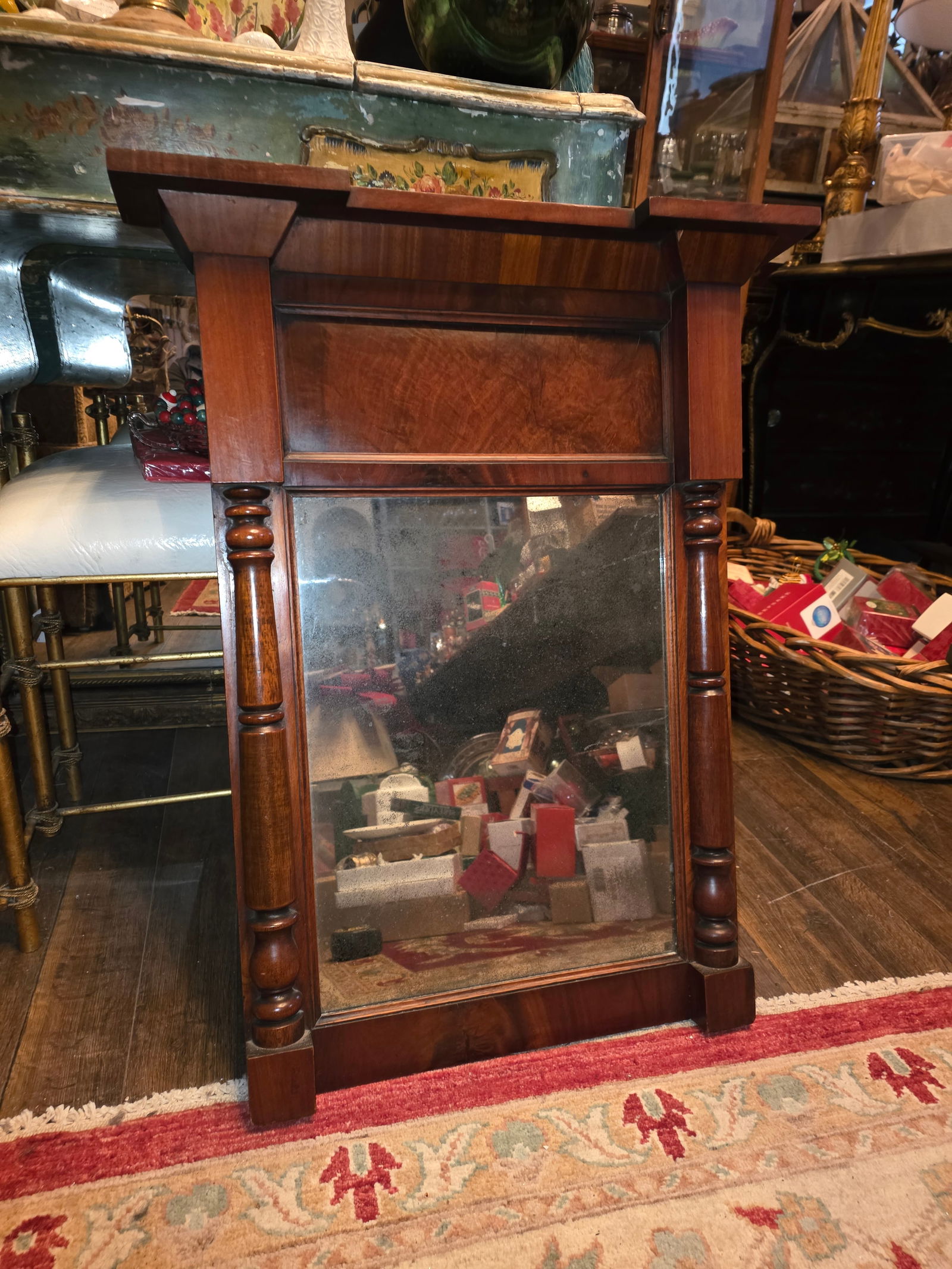Antique Mahogany Mirror - 3
