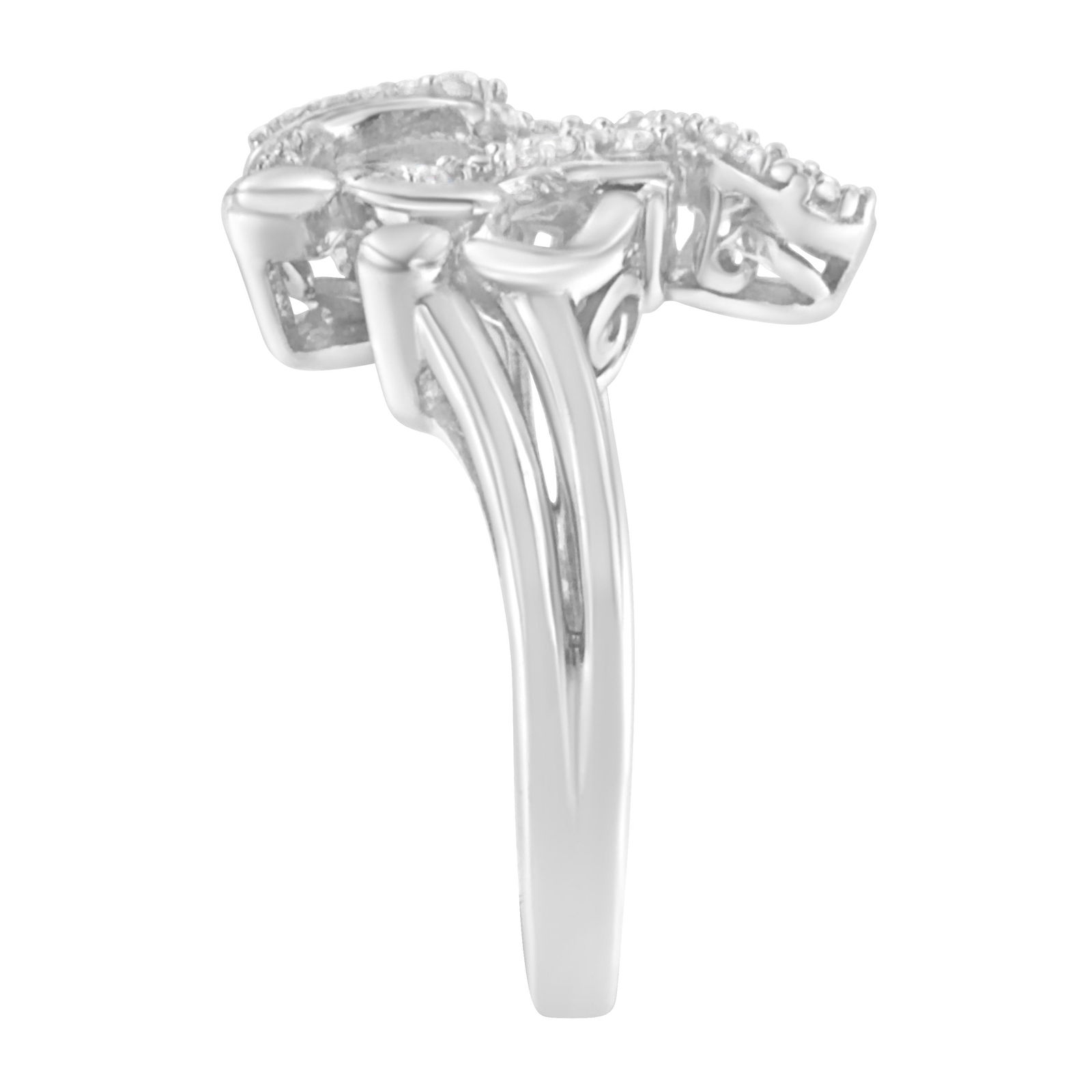 .925 Sterling Silver Diamond Heart and Music Note Ring (1/10 Cttw, H-I Color, I3 Clarity) - Size 6 - 5