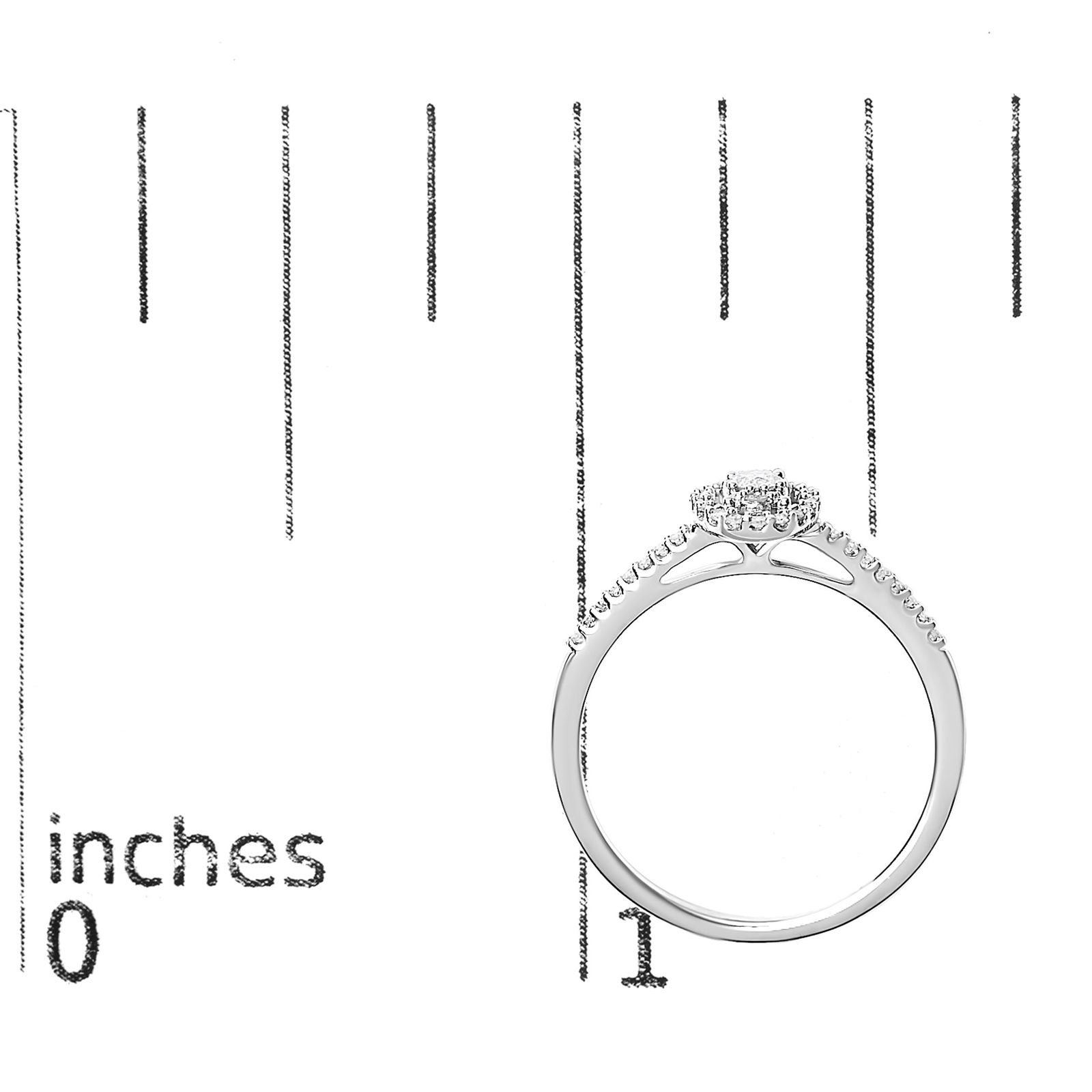 14K White Gold 1/5 Cttw Diamond Oval Shape With Halo Engagement Ring (H-I Color, I1-I2 Clarity) - Si - 7