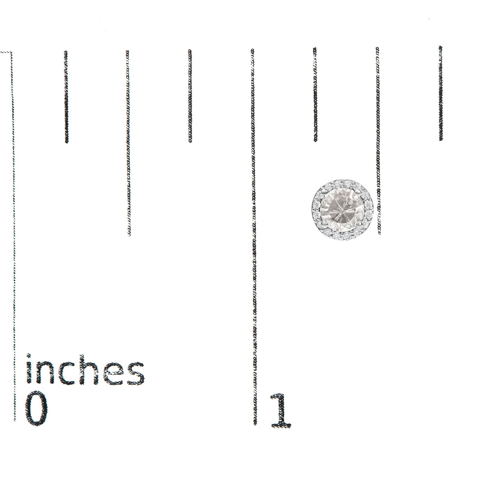 10K White Gold White Topaz and 1/6 Cttw Diamond Halo Stud Earring - 5