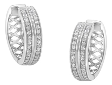 10K White Gold Diamond Hoop Earring (1/2 cttw, I-J Color, I2-I3 Clarity)