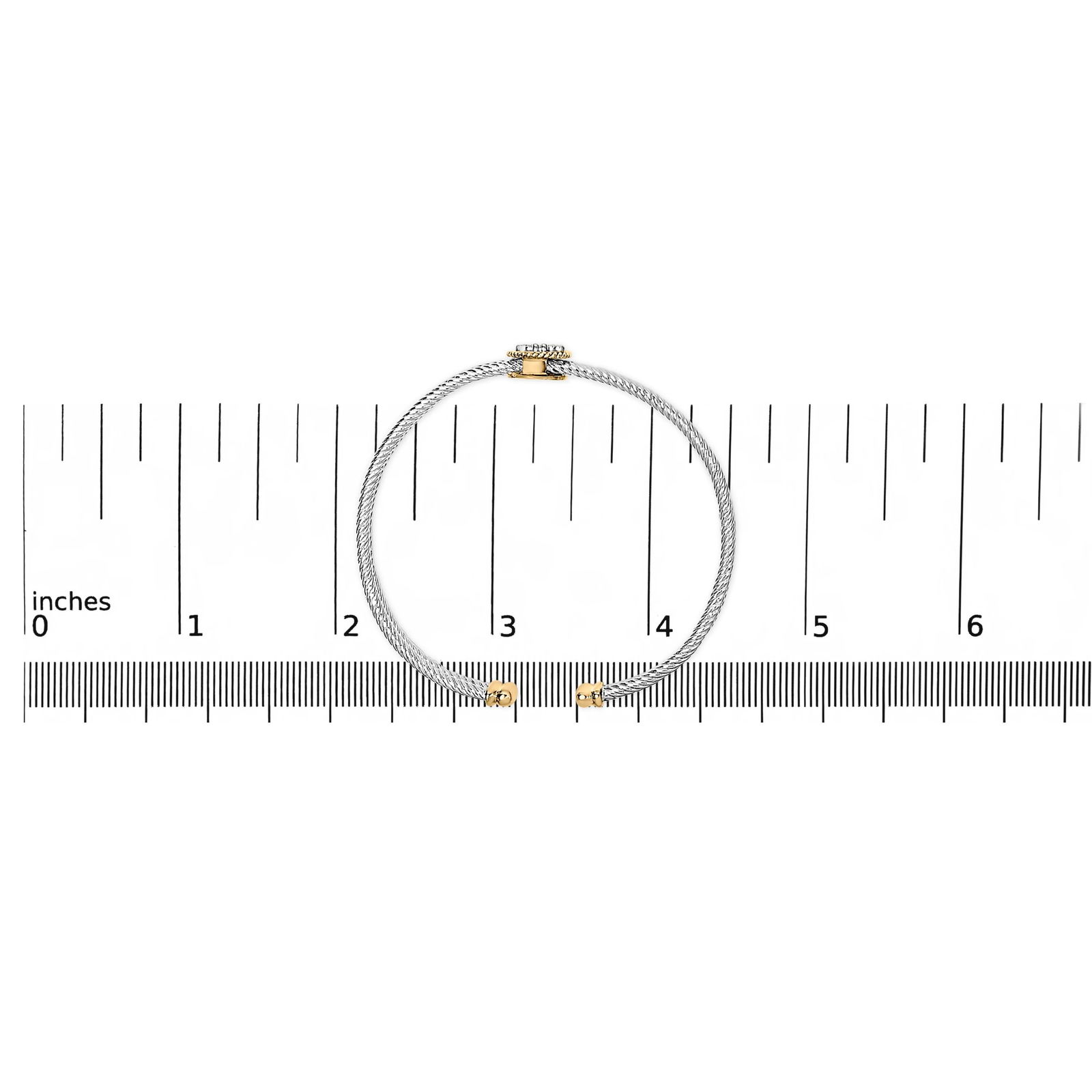 18K Yellow Gold Plated .925 Sterling Silver Diamond Accent Dragonfly Medallion Bangle Bracelet (I-J - 5