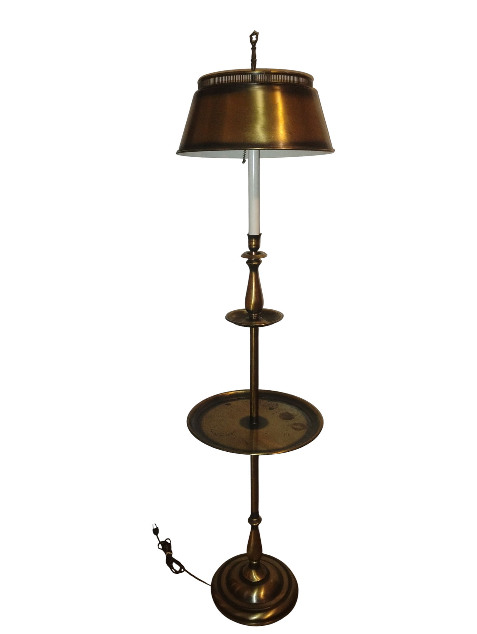 1980s Elevate Your Space With the Classic Brass Tray Floor Lamp - 2