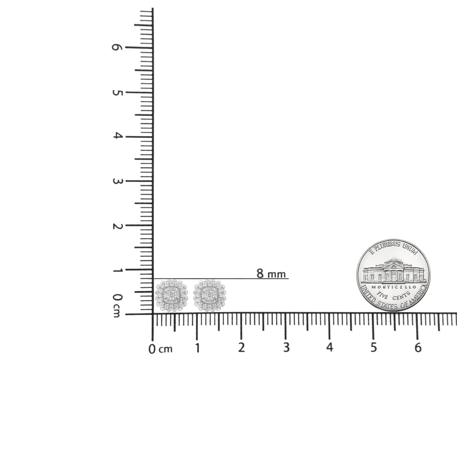 .925 Sterling Silver 1/2 Cttw Round-Cut Diamond Halo Cluster Stud Earring (I-J Color, I2-I3 Clarity) - 7