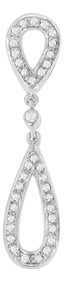 14 White Gold 1/4 cttw Round Cut Diamond Double Tear Drop Pendant Necklace (H-I, I2-I3)