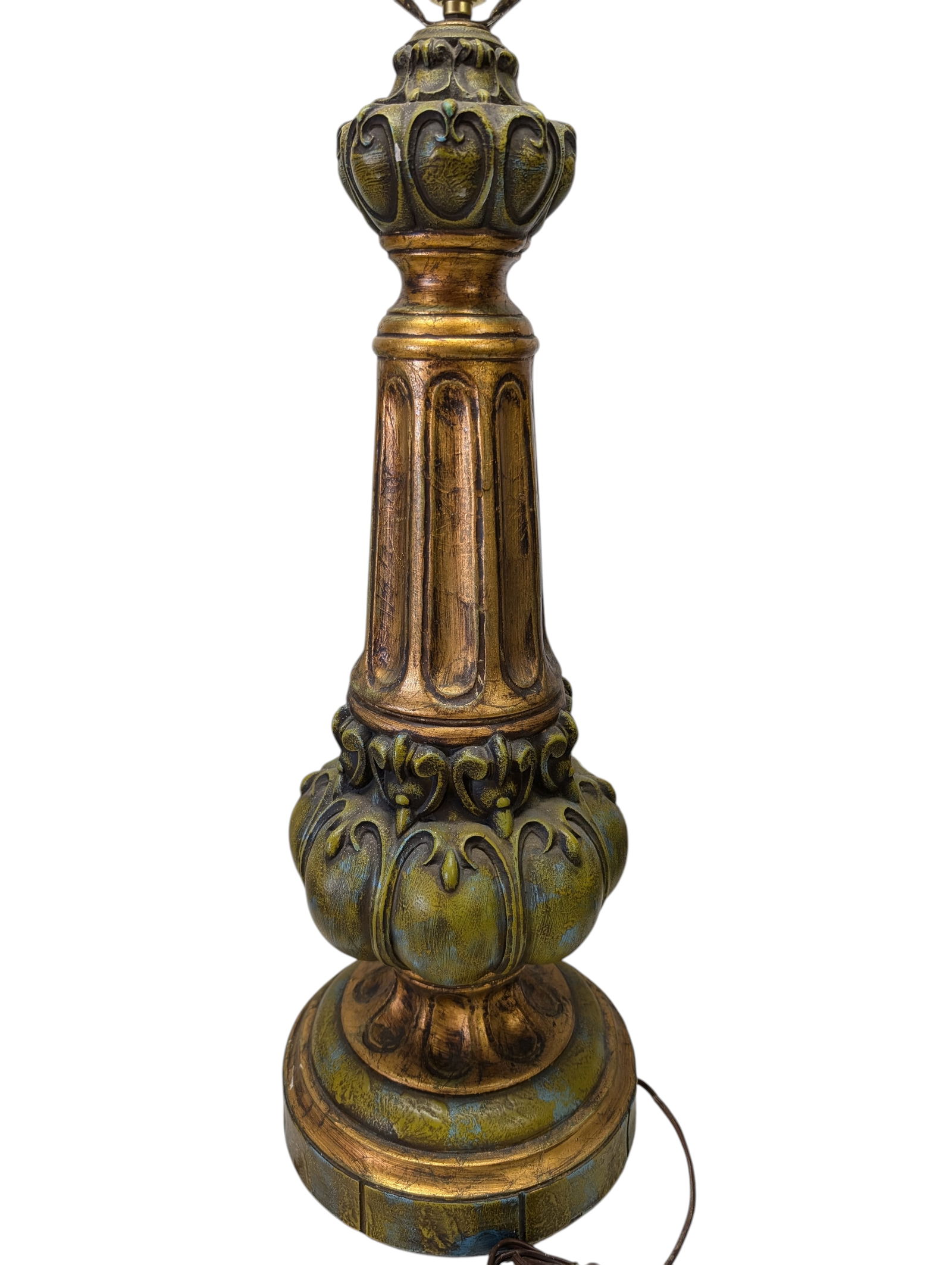 1970s Baroque Gilt Style Table Lamp - 2