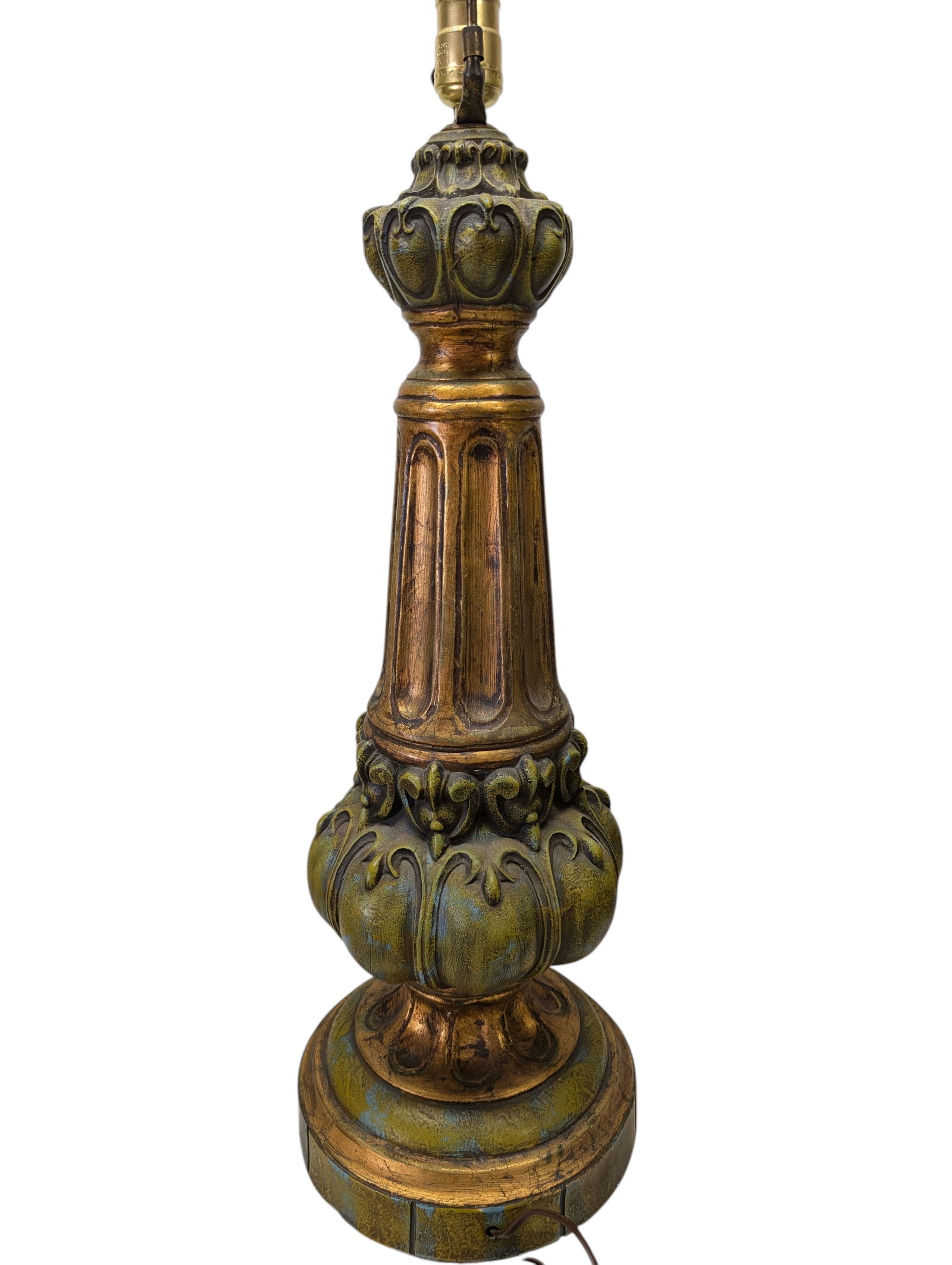 1970s Baroque Gilt Style Table Lamp - 4
