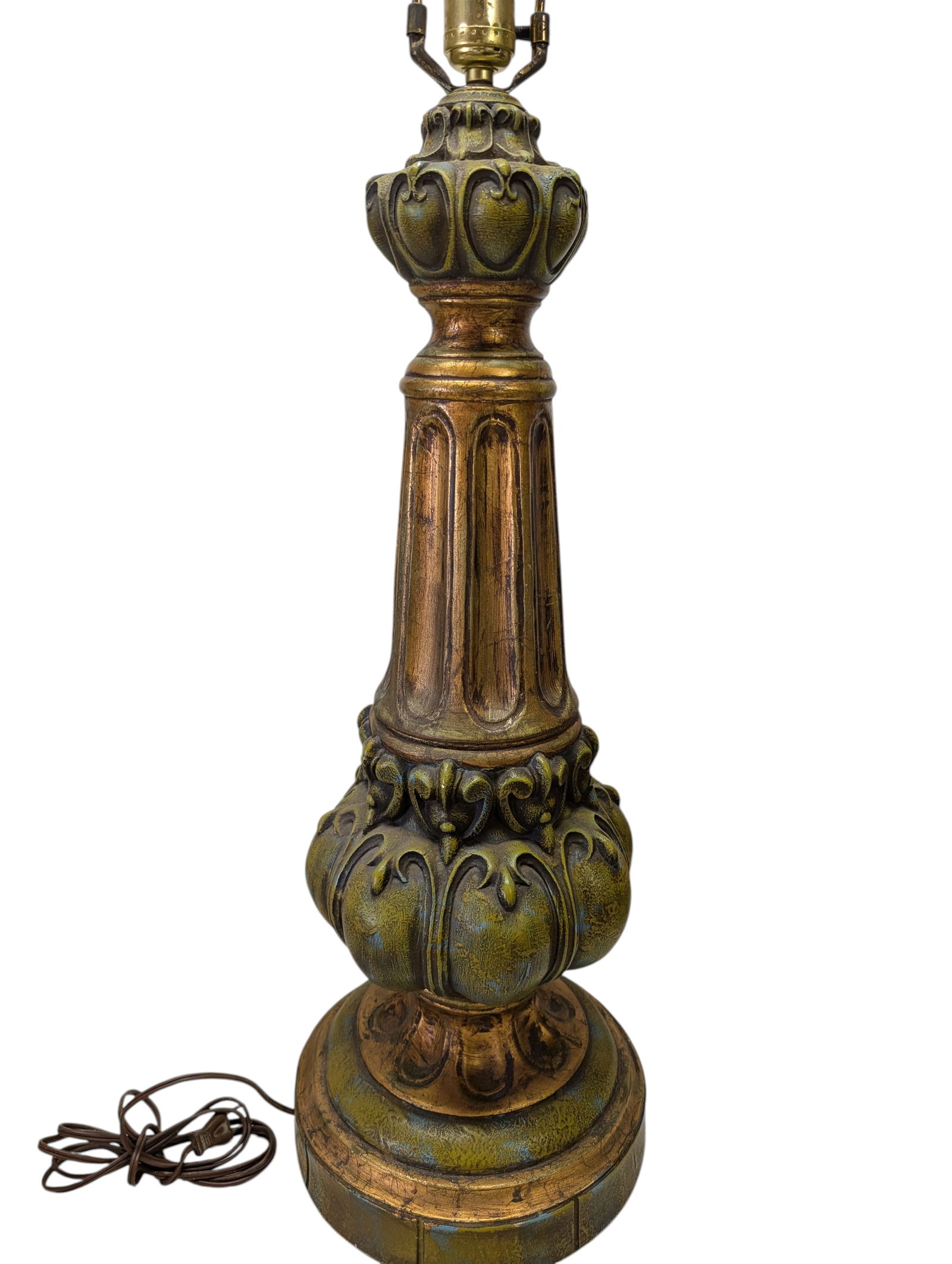 1970s Baroque Gilt Style Table Lamp - 5