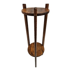 Tall Arts and Crafts Oak Plant Stand