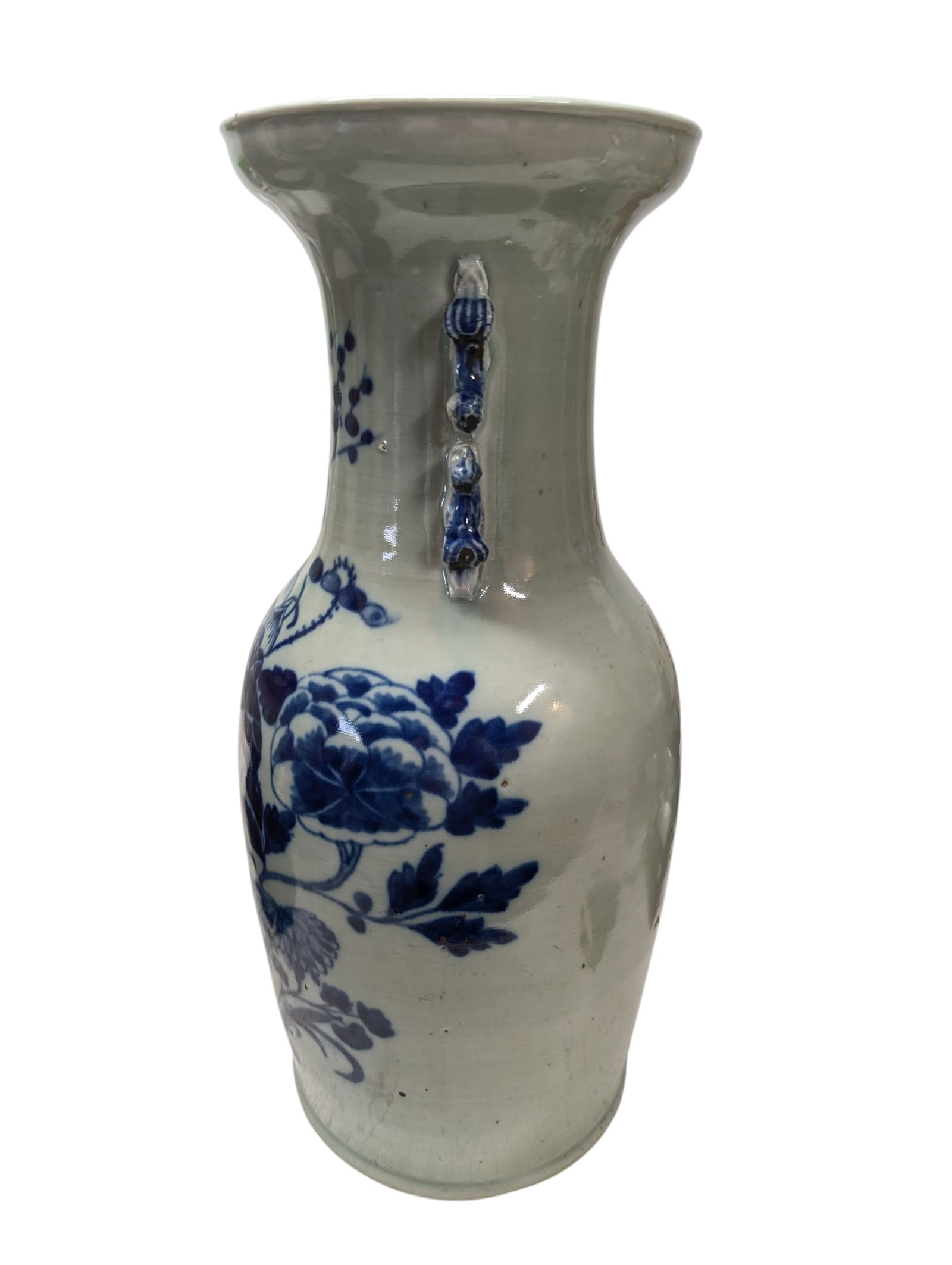 Large Antique Chinese Blue & White Porcelain Vase - 2