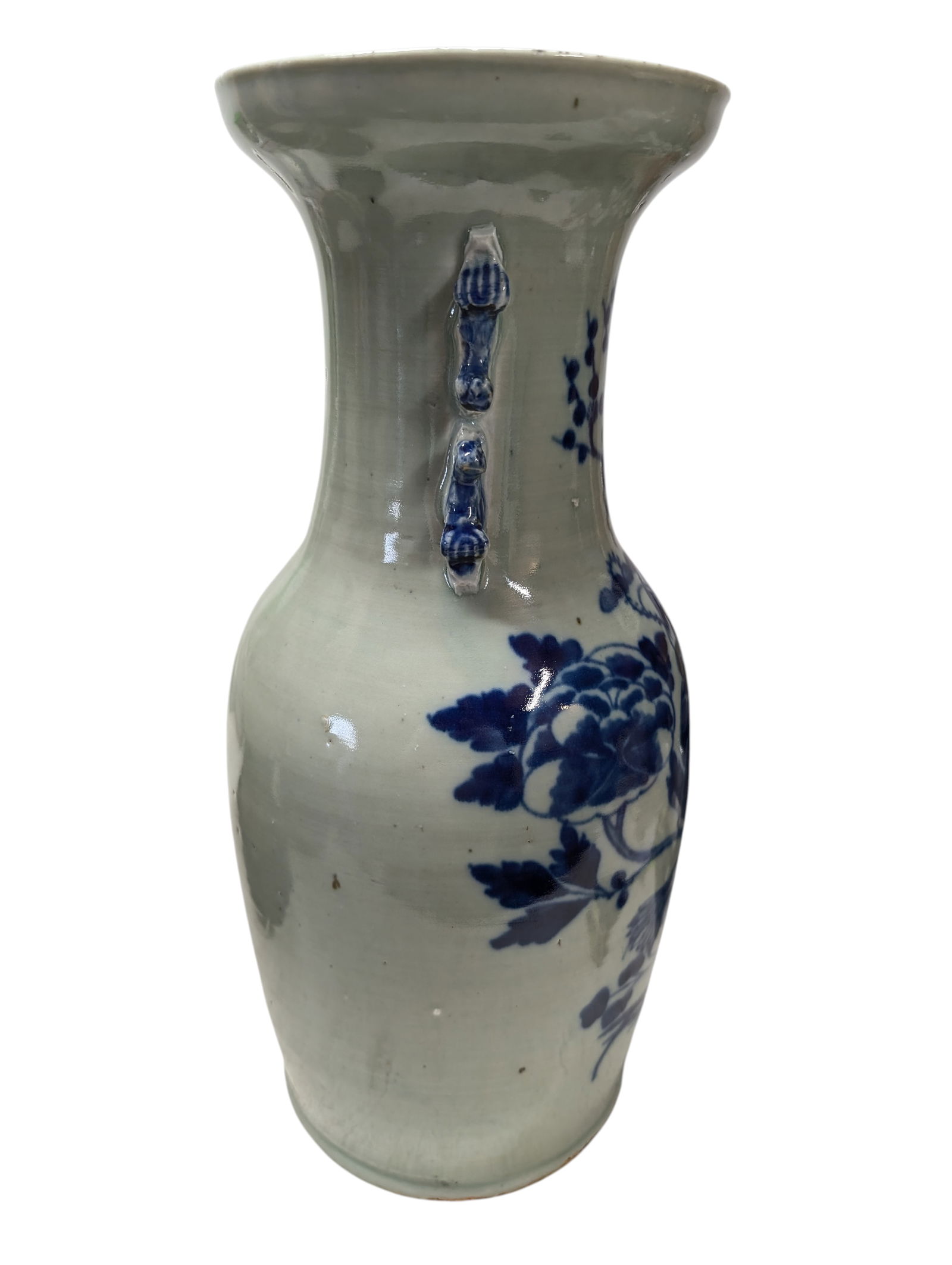 Large Antique Chinese Blue & White Porcelain Vase - 5