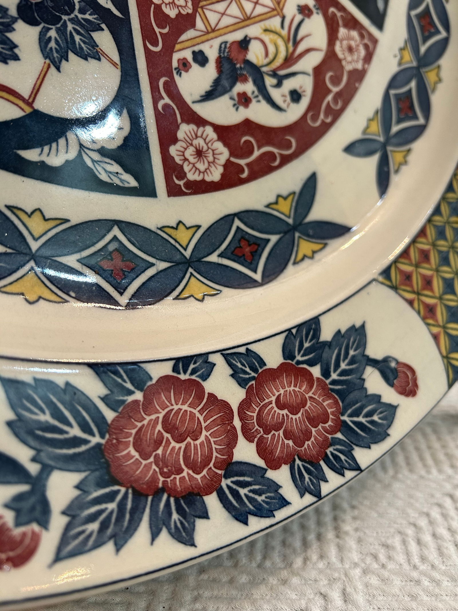 Mid 20th Century Japanese Chinoiserie Arita Imari Style 17" Charger - 5