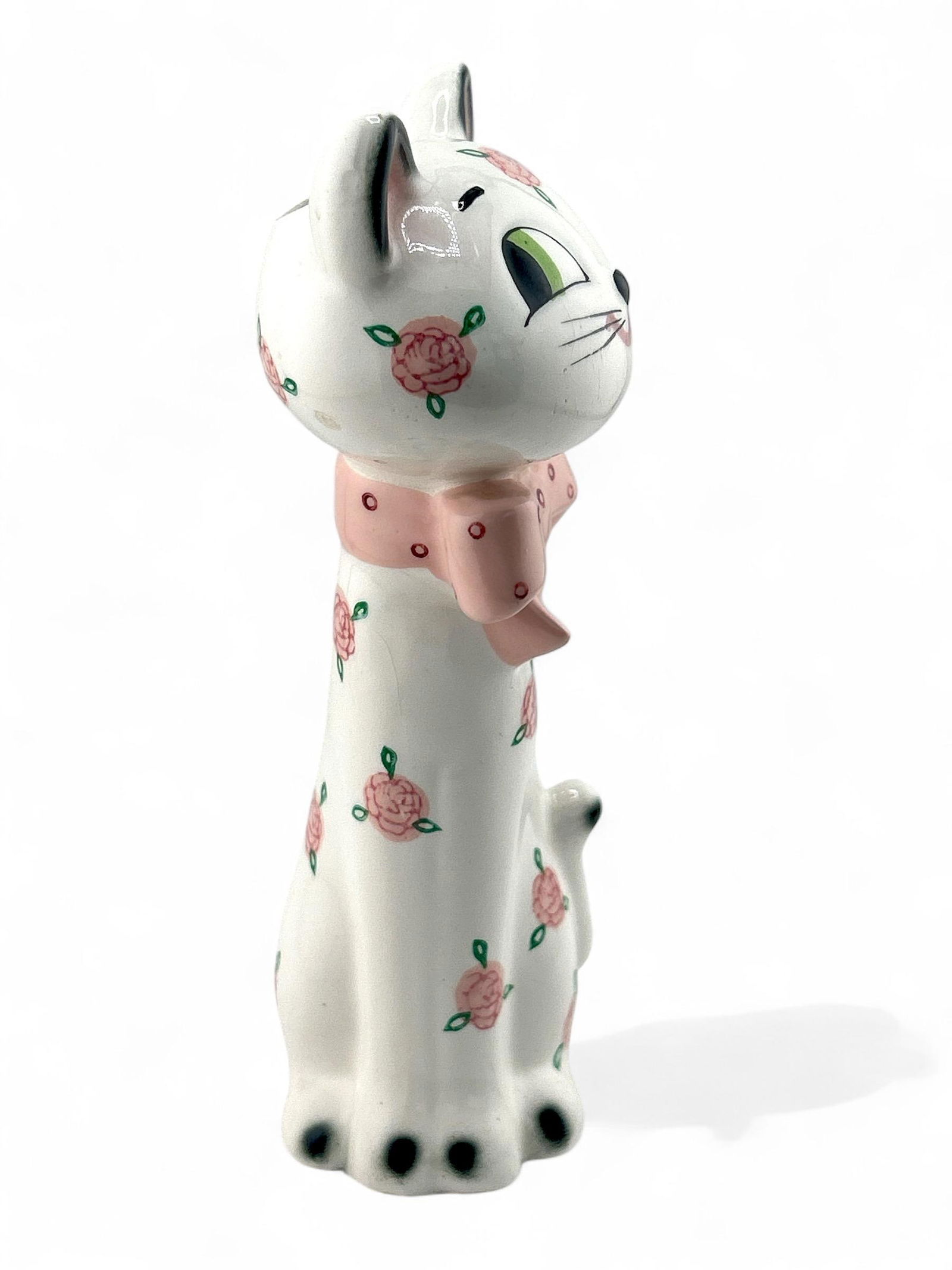 1960's Norcrest Porcelain Cat Mail Letter Sorter & Pen Holder Figurine - 2