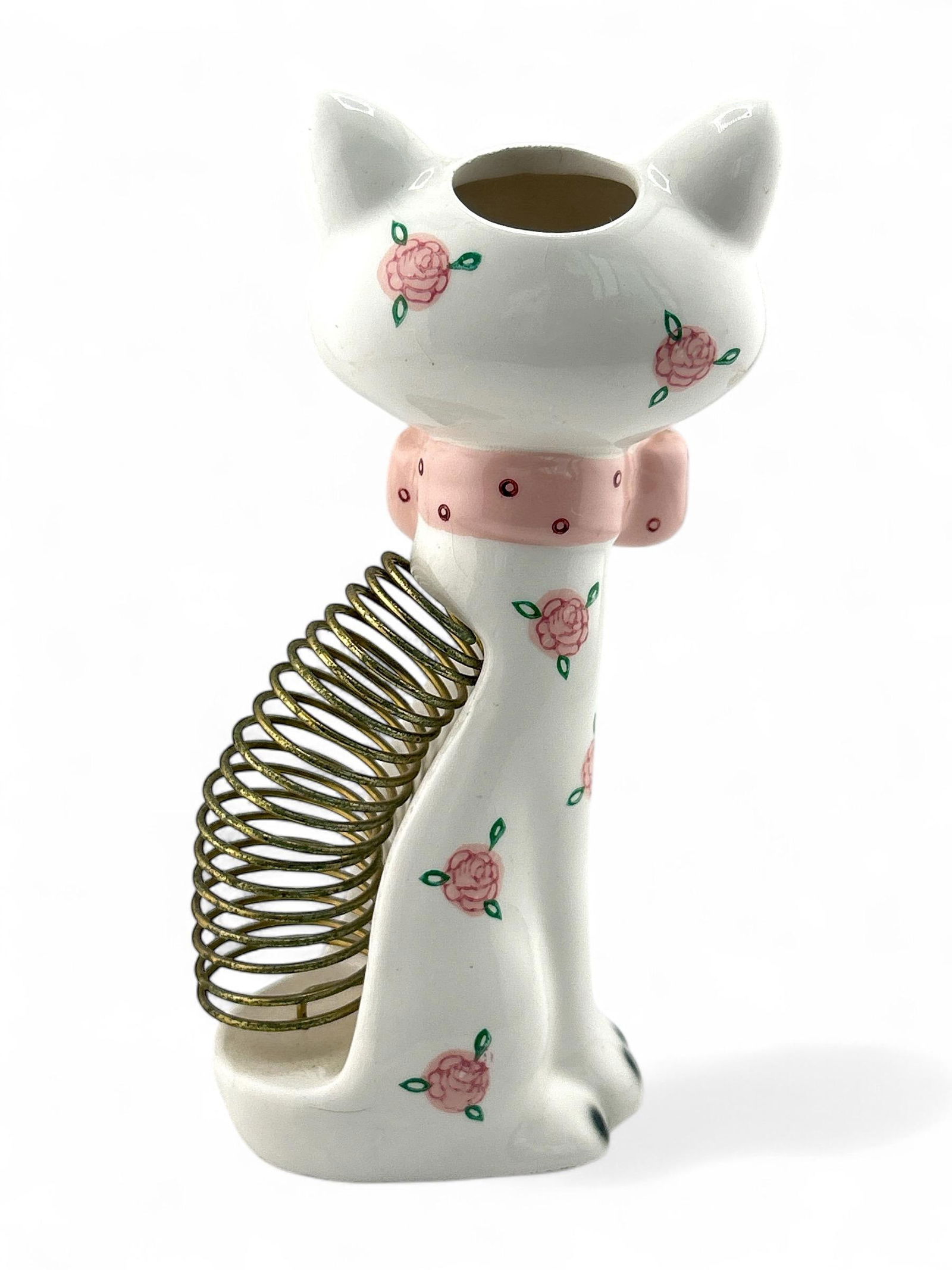 1960's Norcrest Porcelain Cat Mail Letter Sorter & Pen Holder Figurine - 3