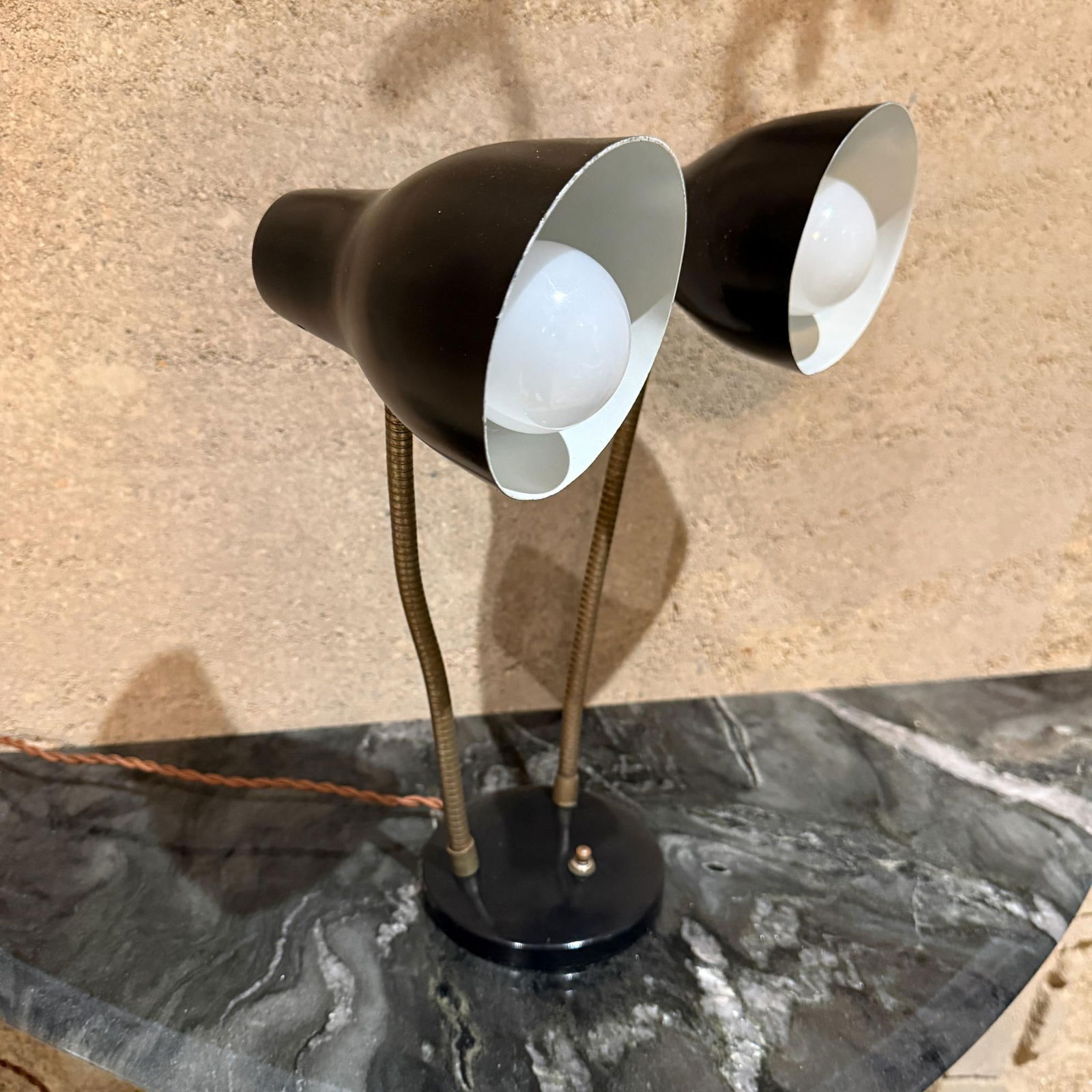 Mid-Century Modern Double-Headed Desk Lamp Lightolier Style - 3