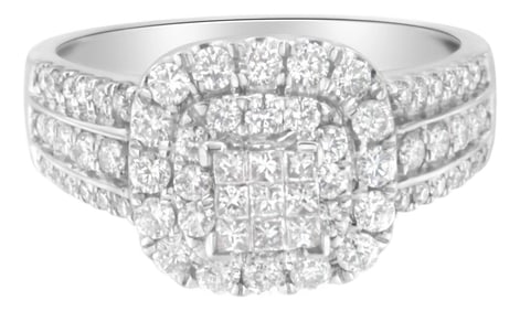 14K White Gold Diamond Vintage Ring (1 cttw, H-I Color, I1-I2 Clarity)
