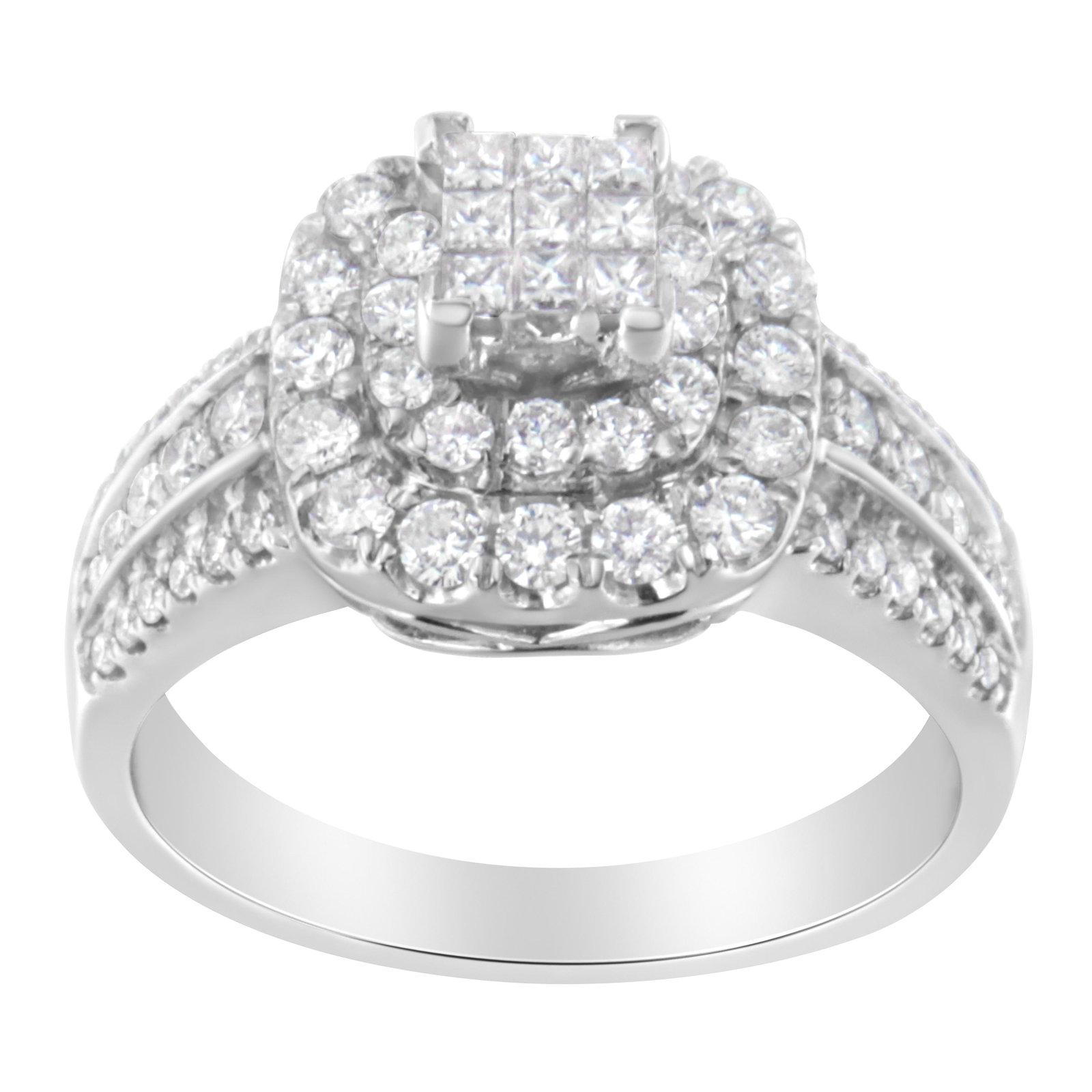 14K White Gold Diamond Vintage Ring (1 cttw, H-I Color, I1-I2 Clarity) - 2