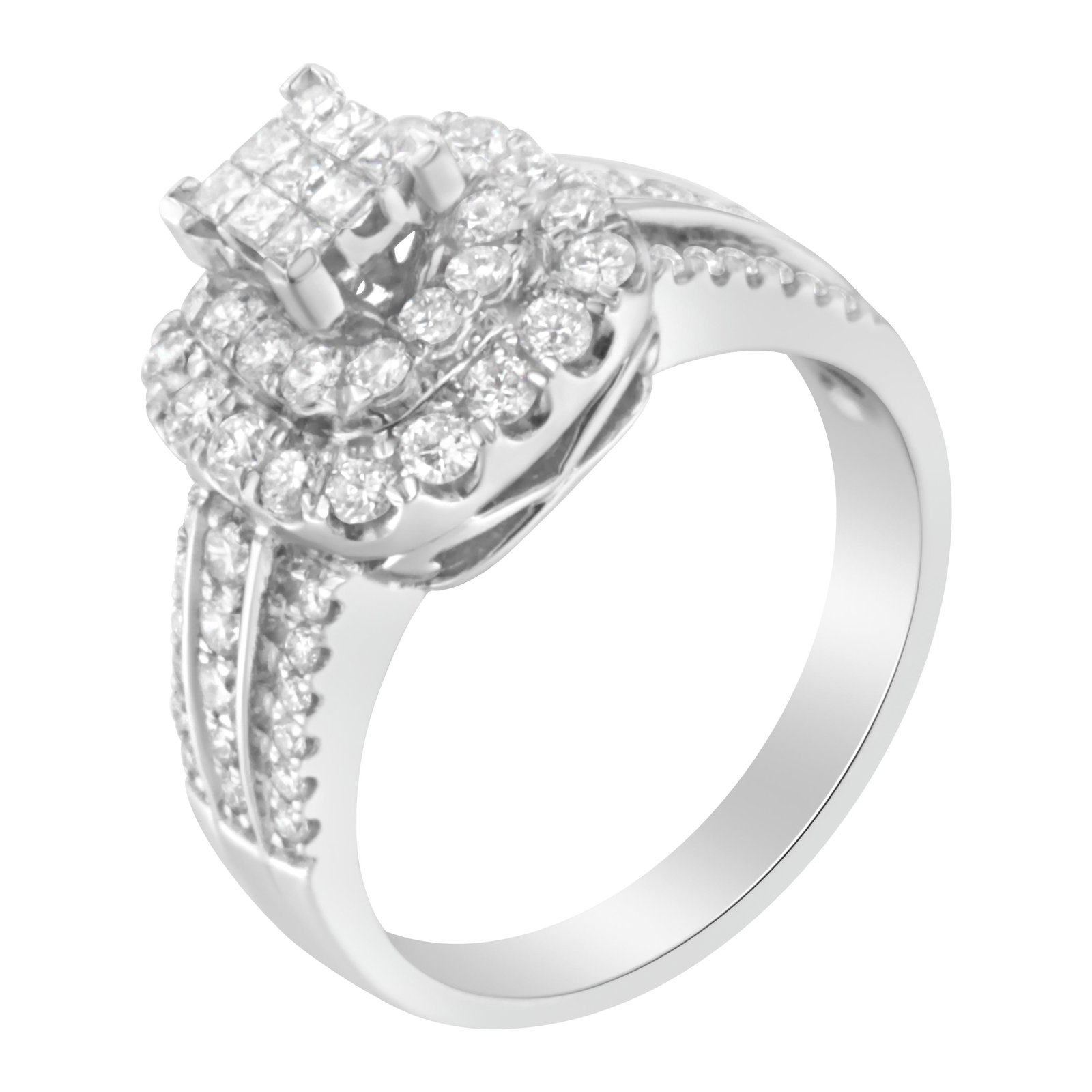 14K White Gold Diamond Vintage Ring (1 cttw, H-I Color, I1-I2 Clarity) - 3