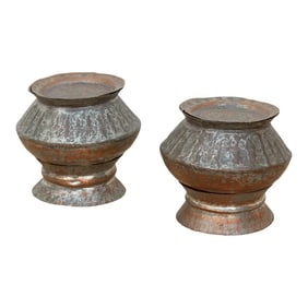 Pair of Tinned Copper Spice Vessels