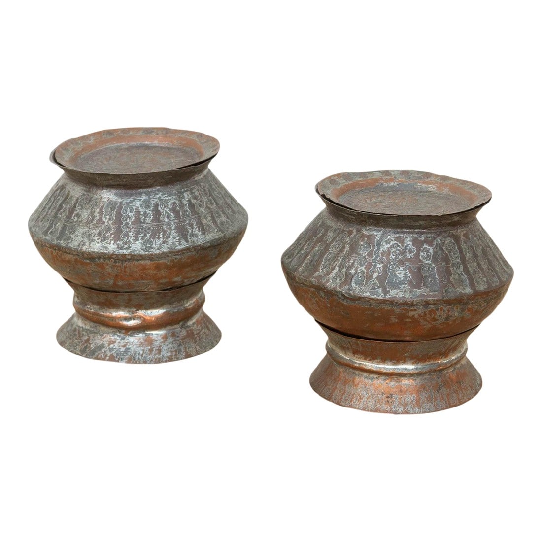 Pair of Tinned Copper Spice Vessels (1 of 9)
