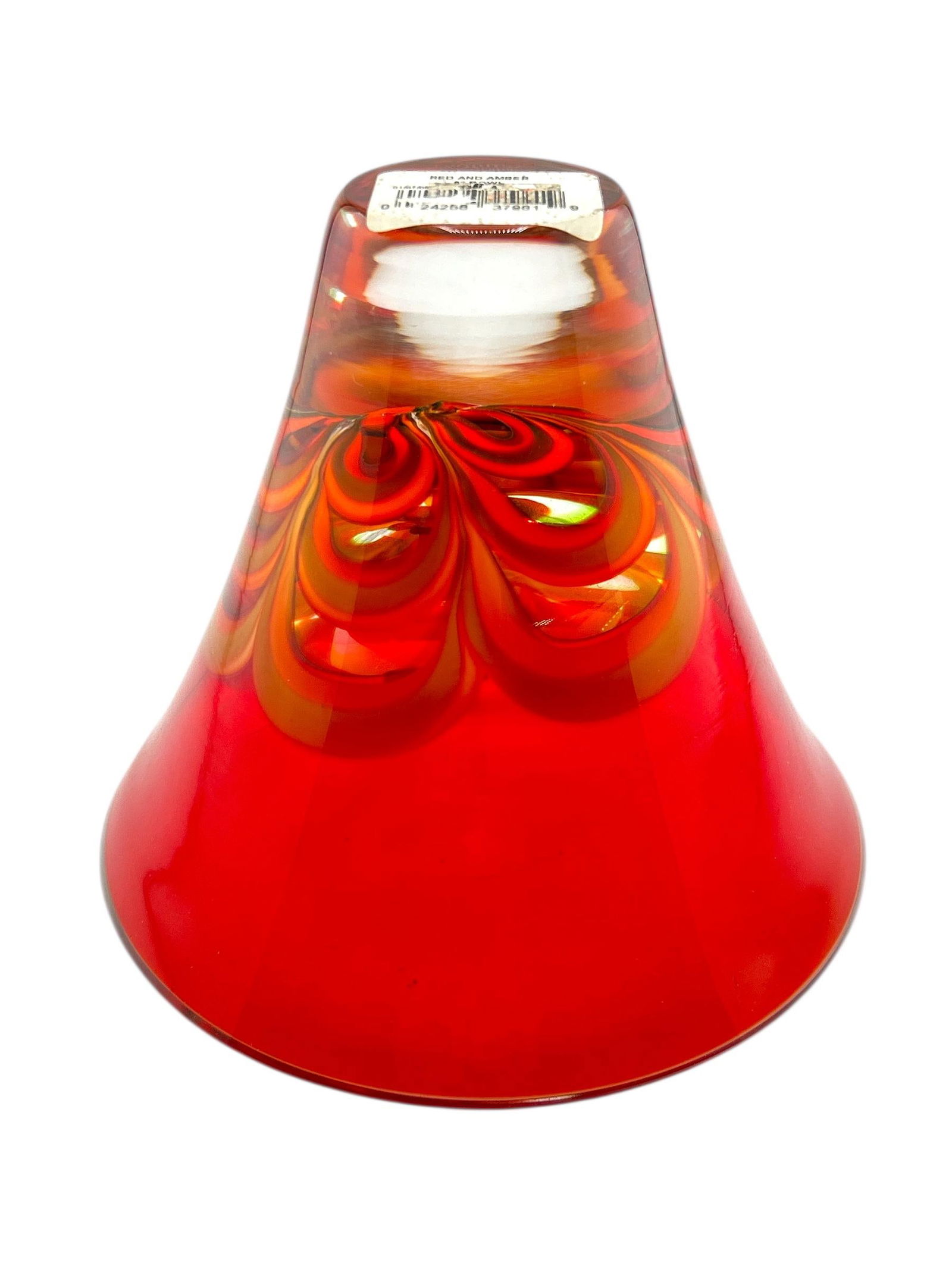 Waterford Crystal Evolution Red & Amber Art Glass Bowl - 7