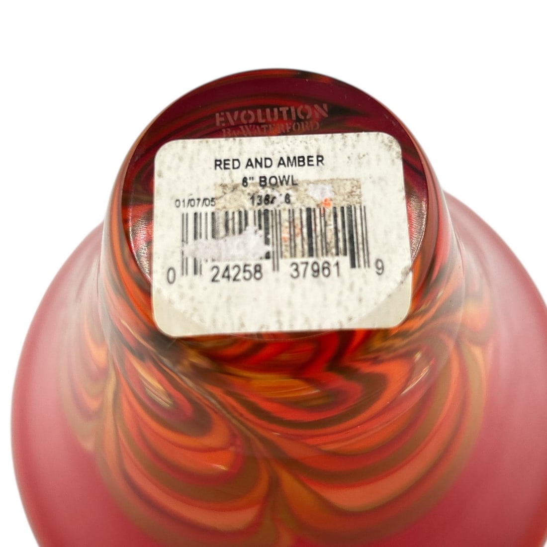 Waterford Crystal Evolution Red & Amber Art Glass Bowl - 8