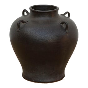 Antique Dark Glazed Stoneware Jar