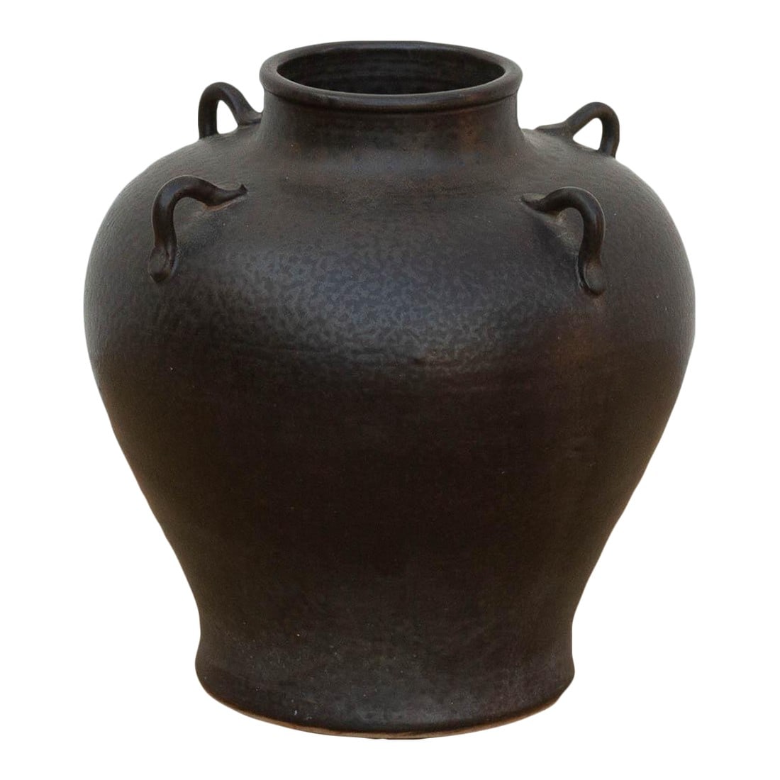 Antique Dark Glazed Stoneware Jar (1 of 7)