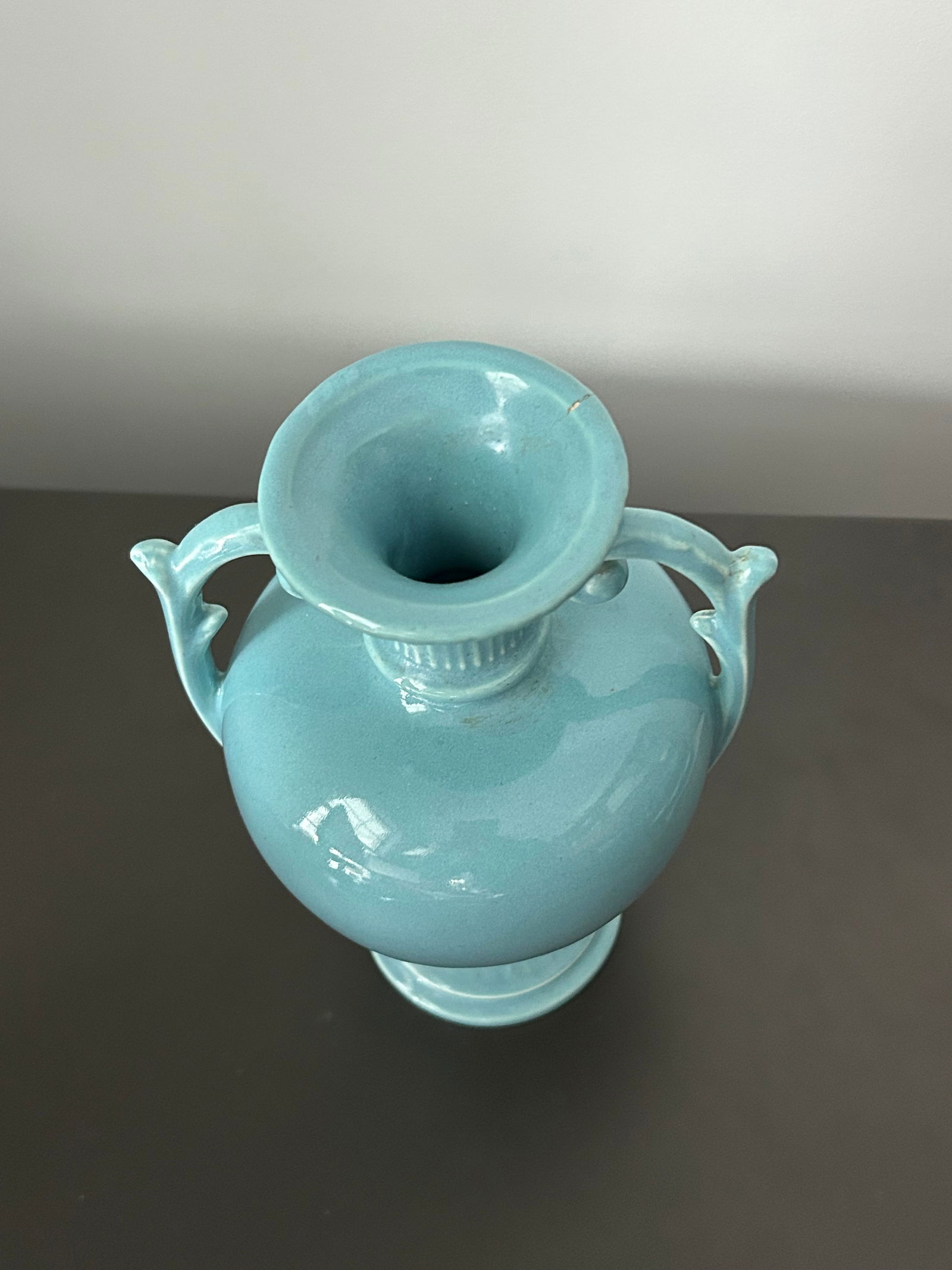 Vintage Royal Haeger Attributed Feather Plume Urn Vase – Mid-Century Turquoise Blue-Green - 10