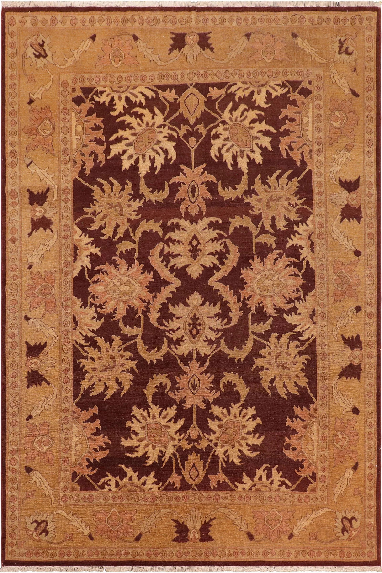 1980s Vintage Bohemian Low Pile Red/Gold Wool Rug - 10