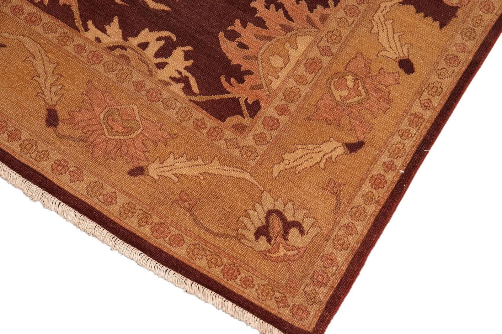 1980s Vintage Bohemian Low Pile Red/Gold Wool Rug - 4