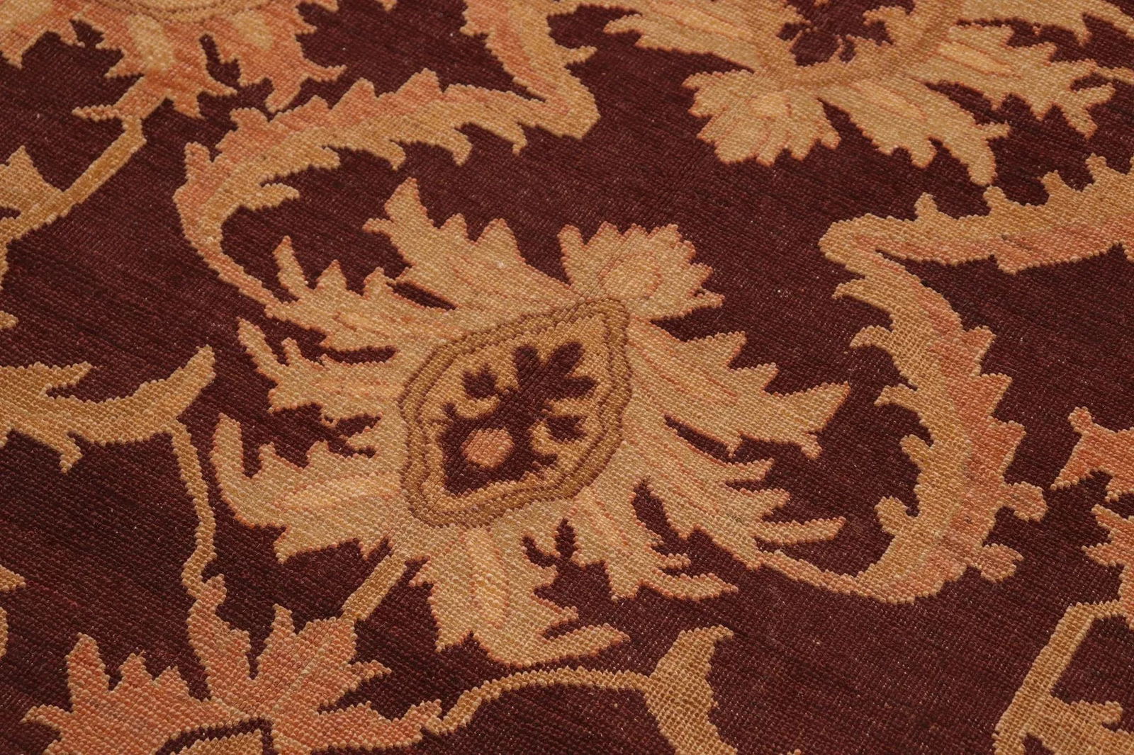 1980s Vintage Bohemian Low Pile Red/Gold Wool Rug - 5