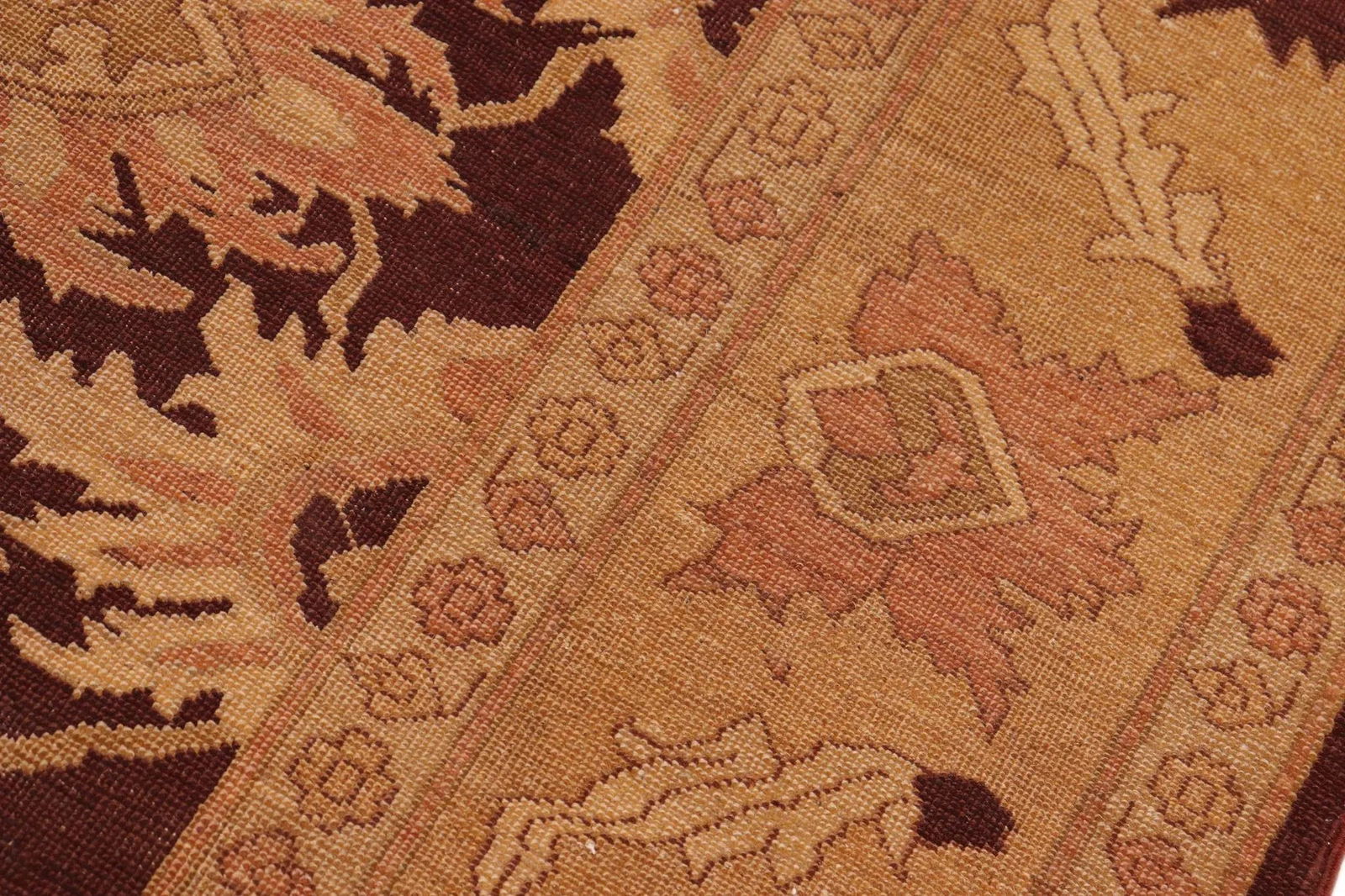 1980s Vintage Bohemian Low Pile Red/Gold Wool Rug - 6