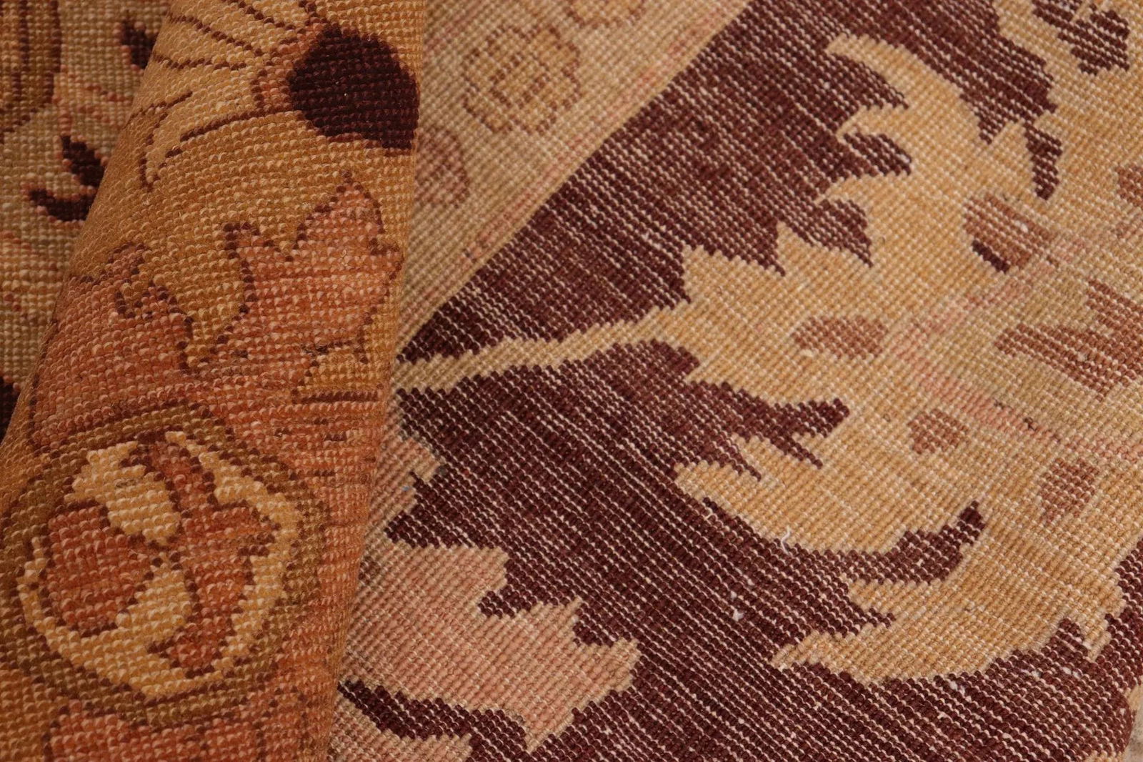 1980s Vintage Bohemian Low Pile Red/Gold Wool Rug - 8