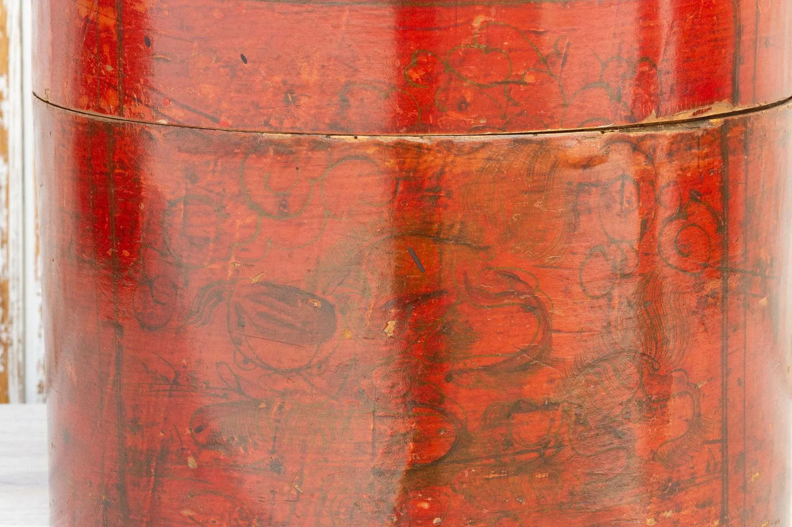 Antique Burmese Shwe Zawa Red Betel Box - 7