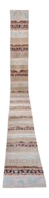 Distressed Extra Long Hallway Oushak Runner Rug 2'7" X 33'8"