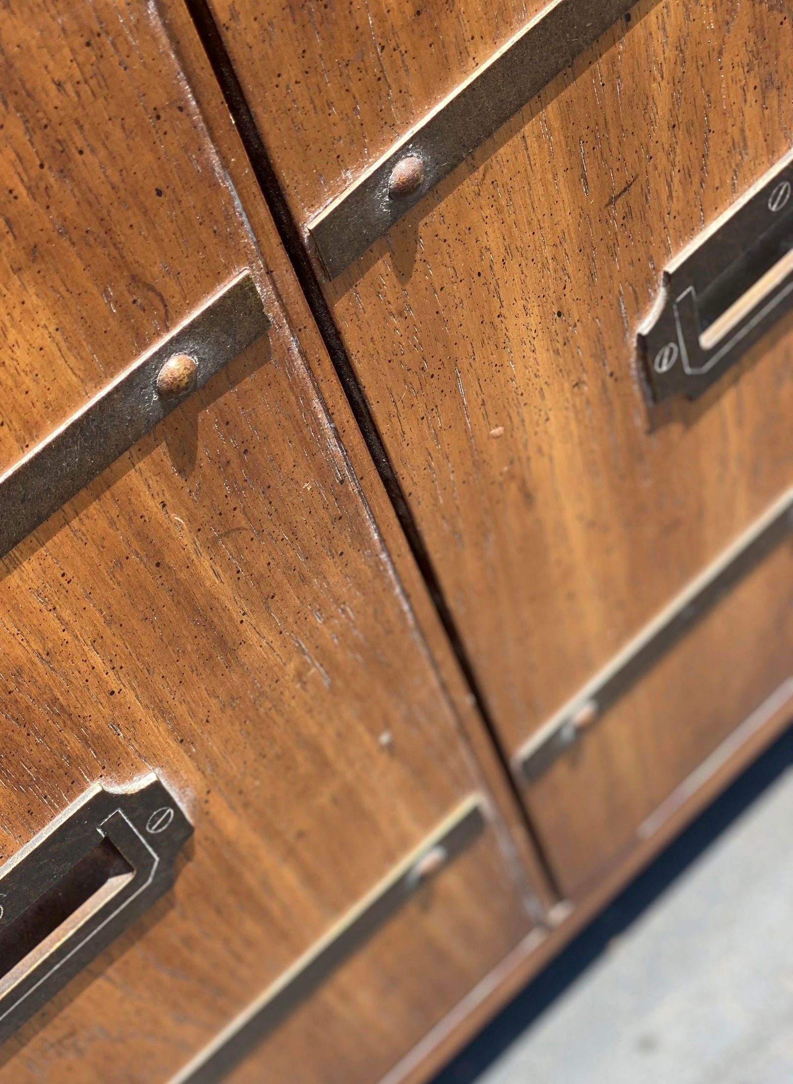 1970s Vintage Brass Campaign Nightstands - a Pair - 7