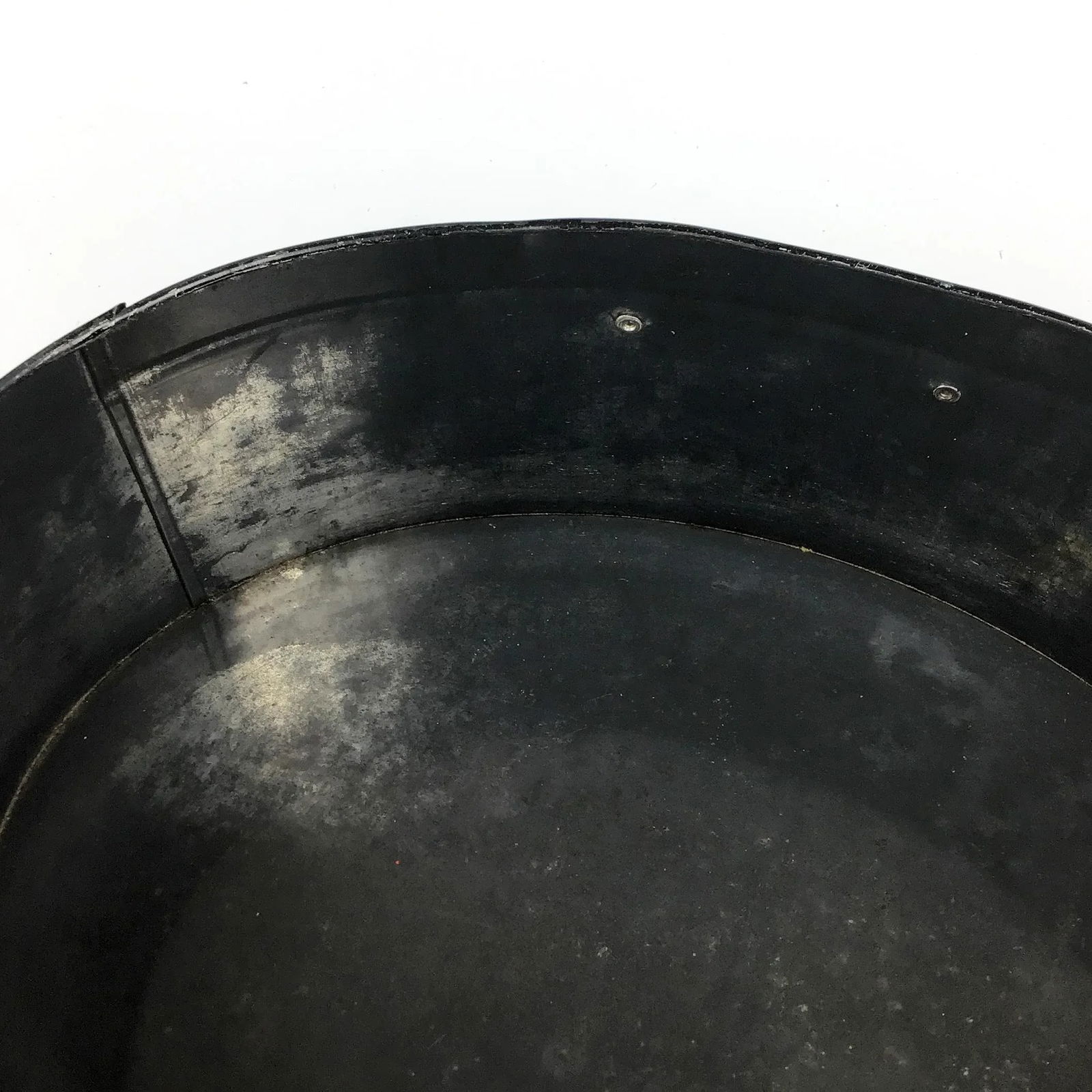 Antique Toile Transfer-Ware Covered Tin Basket - 10