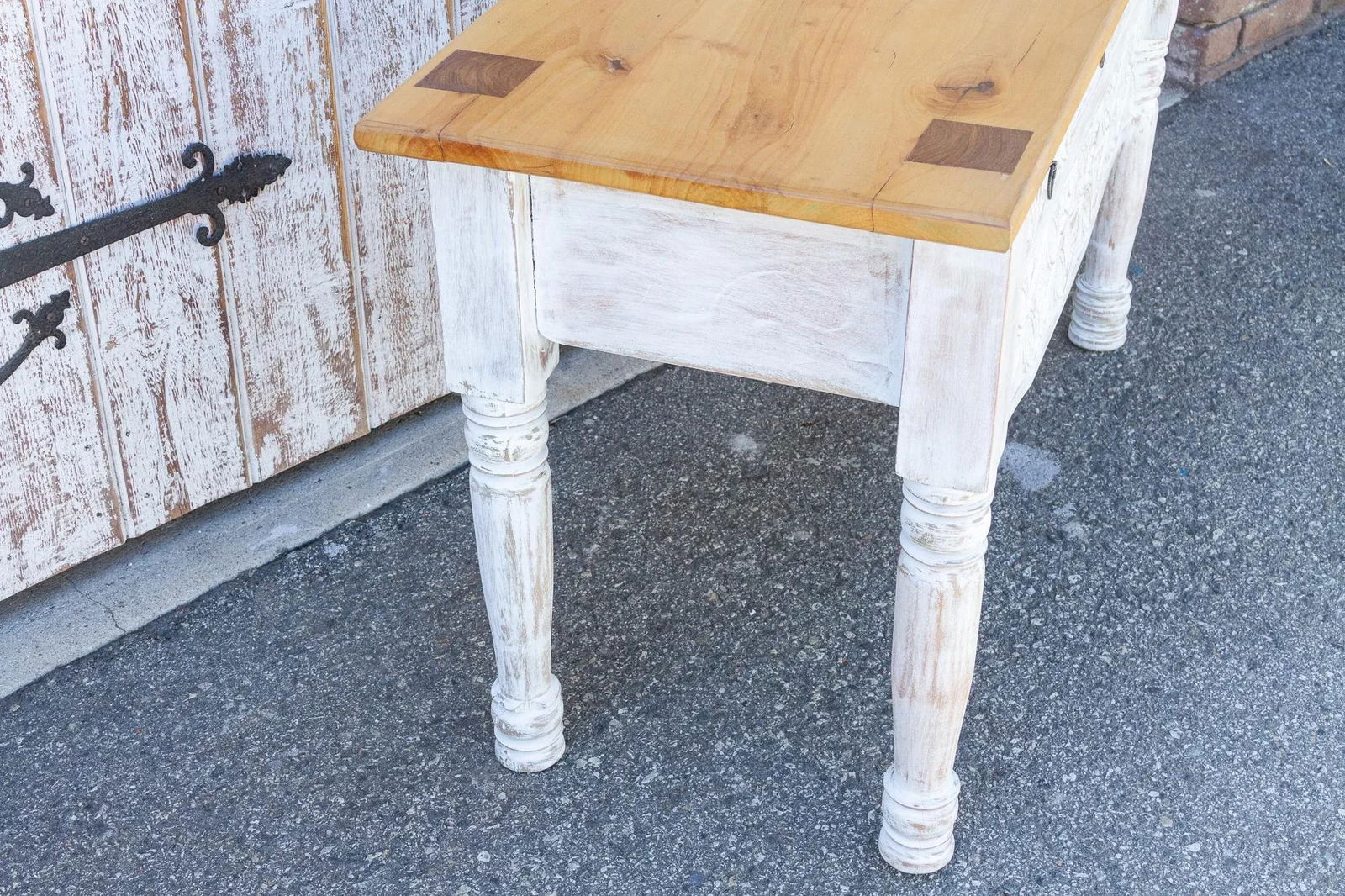 Whitewash Spanish Colonial Nahuala Console Table - 6