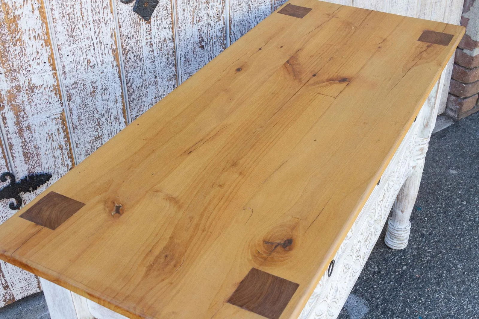 Whitewash Spanish Colonial Nahuala Console Table - 7