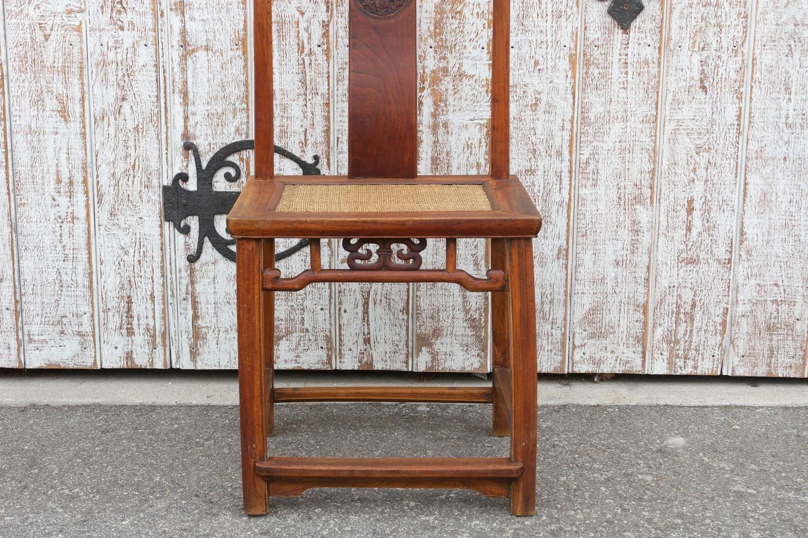 Antique Carved Elm Wood Chinese Chair - 7