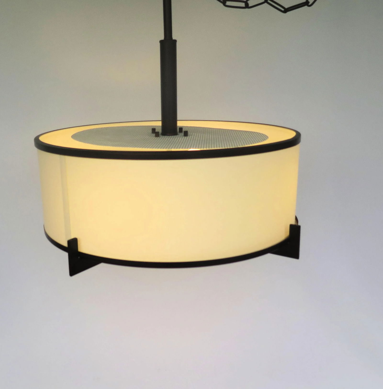 4 Light White Linen Chandelier - 4