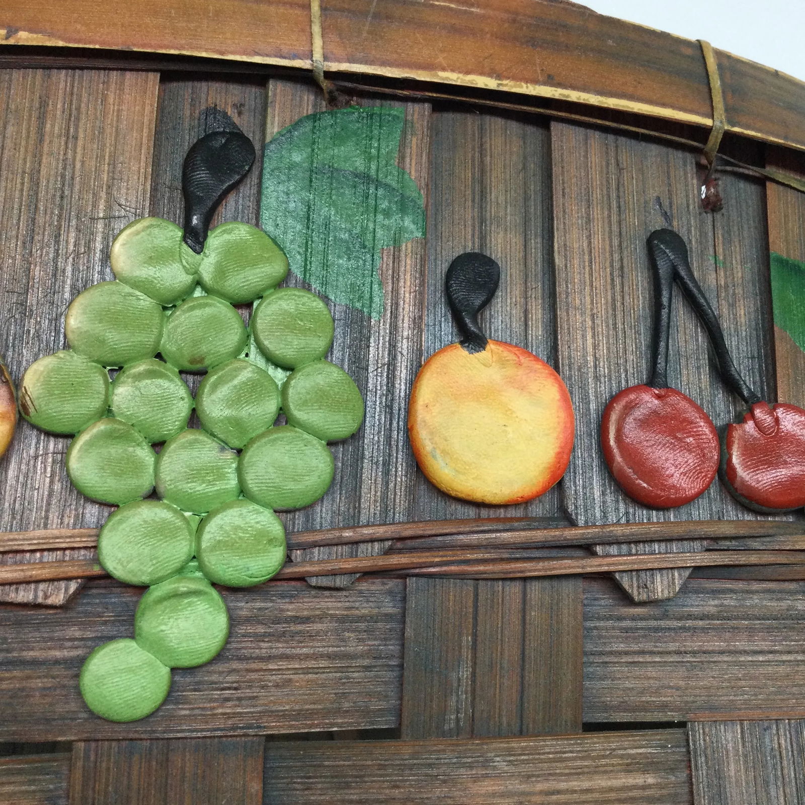 Vintage Oak Strapped Market Basket - 10