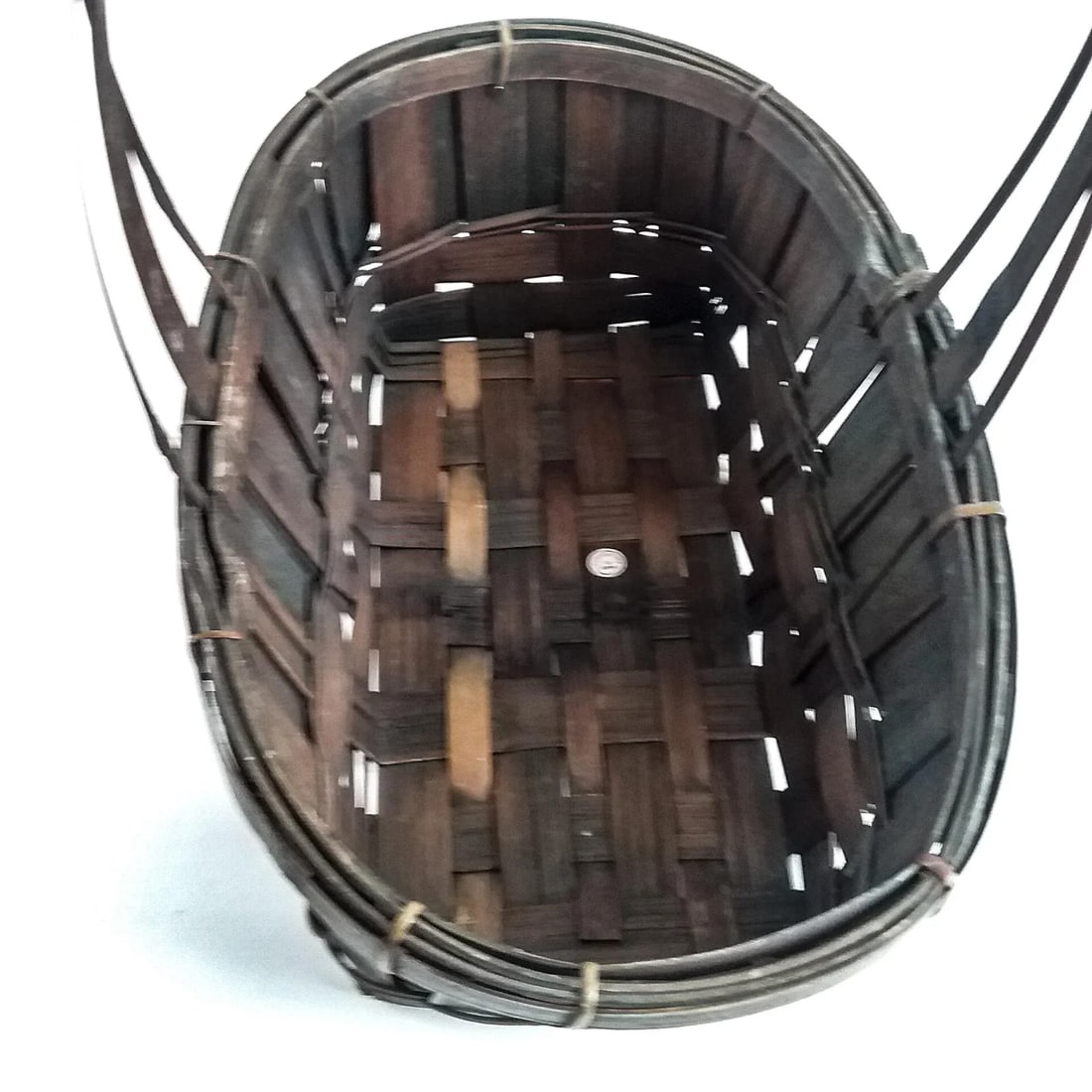 Vintage Oak Strapped Market Basket - 5