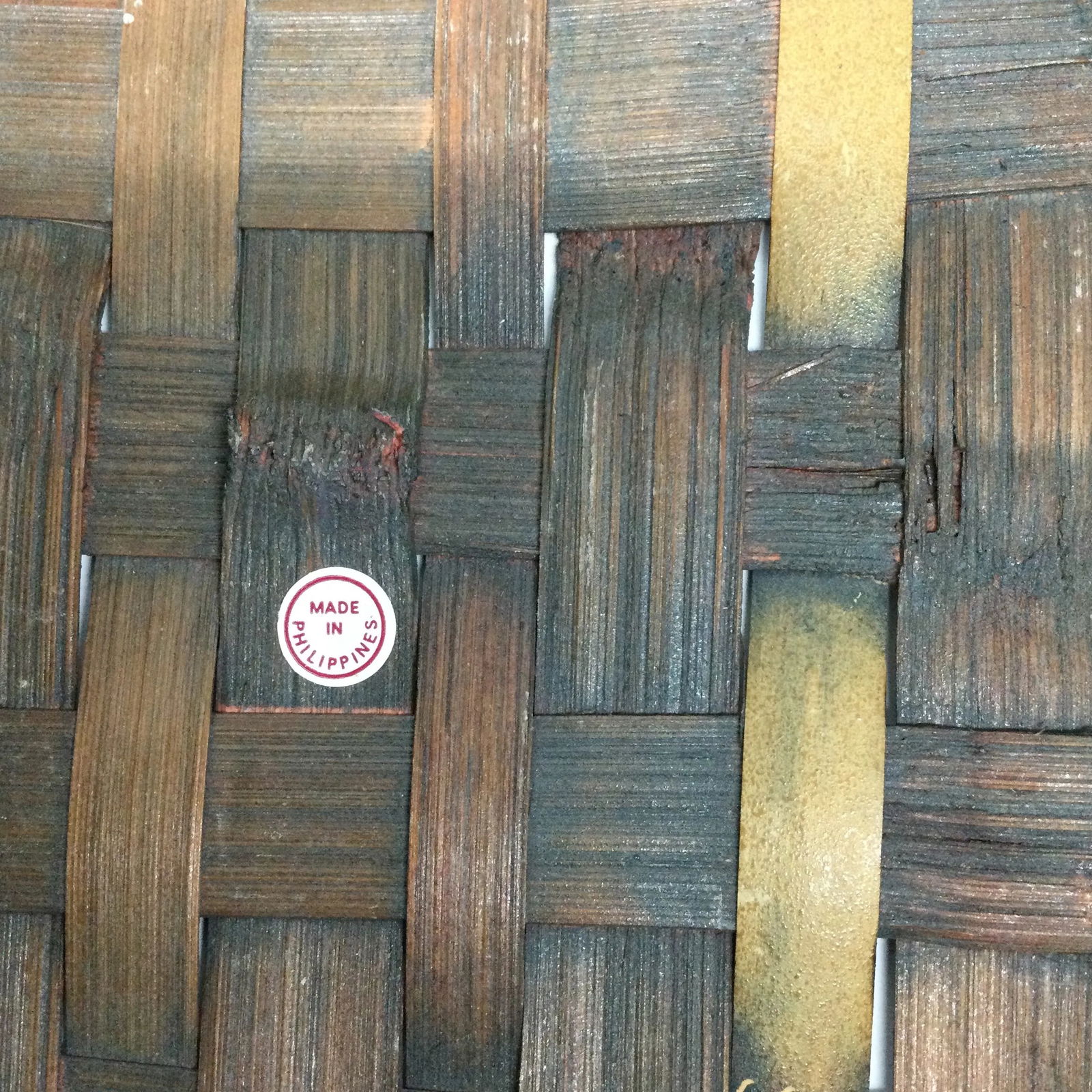 Vintage Oak Strapped Market Basket - 7