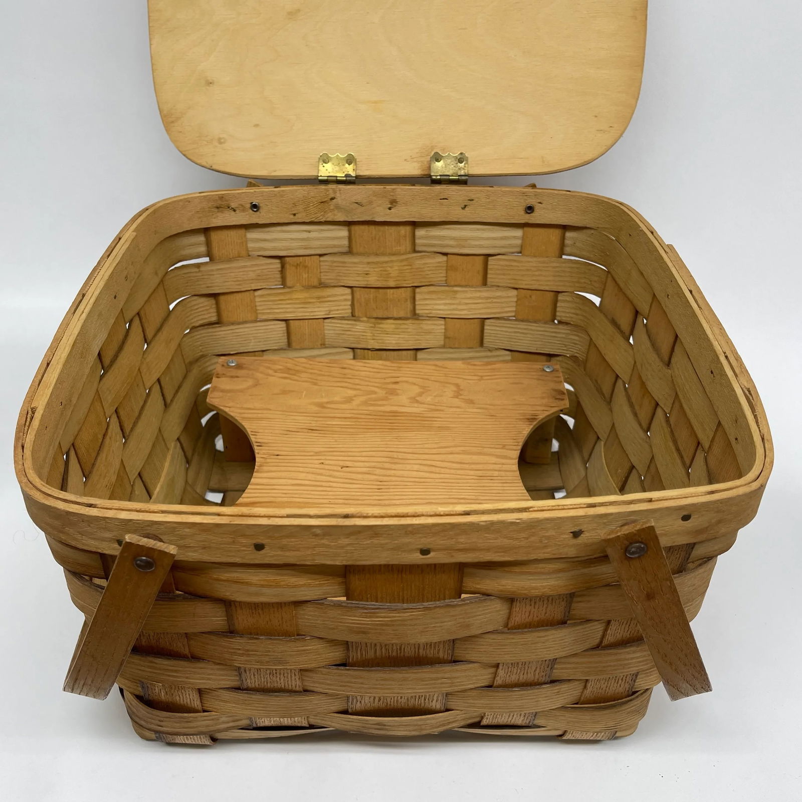 Vintage Bentwood Picnic Basket - 11