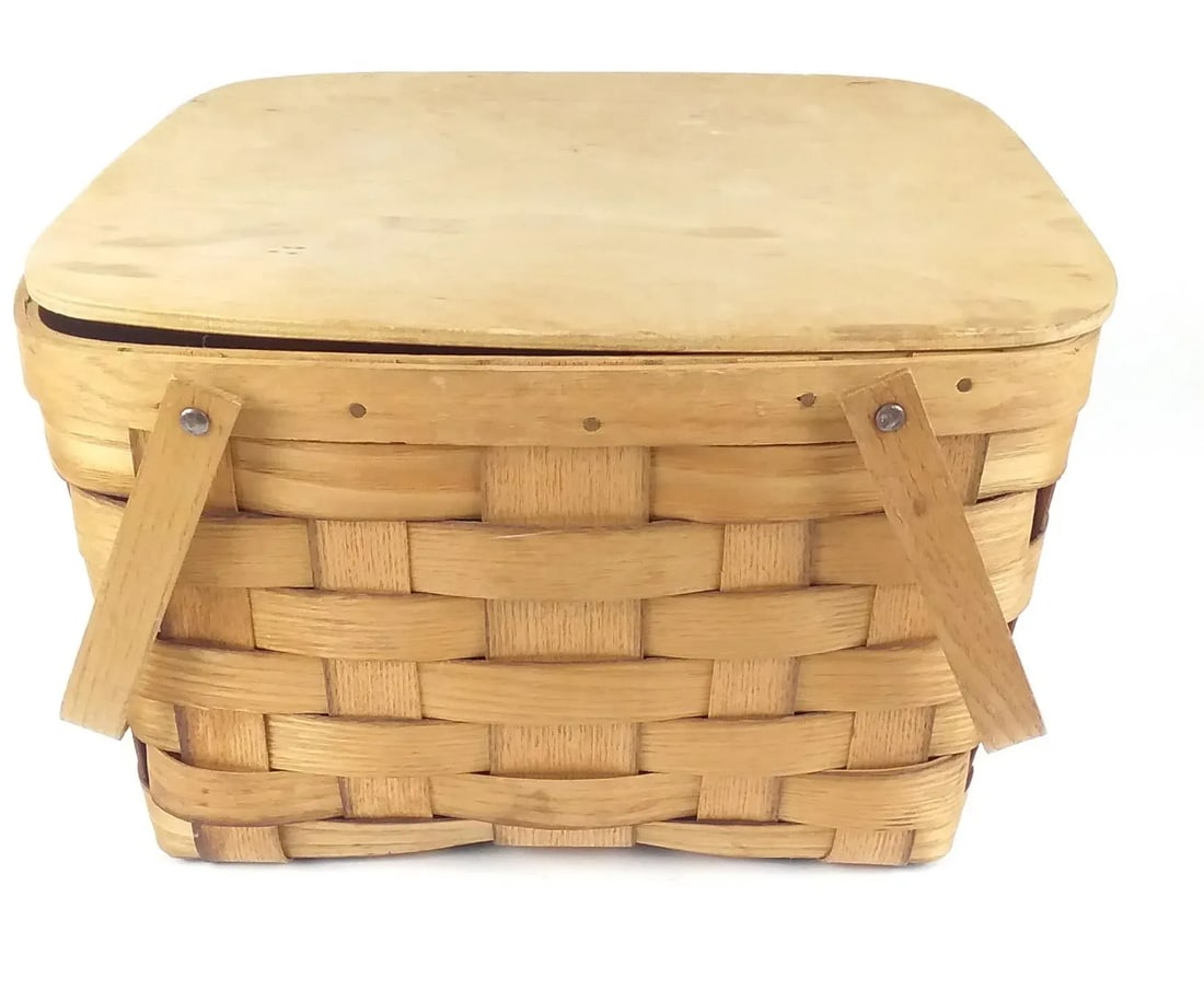 Vintage Bentwood Picnic Basket - 12