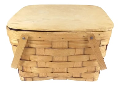 Vintage Bentwood Picnic Basket