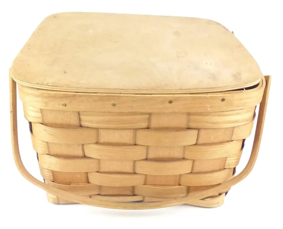 Vintage Bentwood Picnic Basket - 3